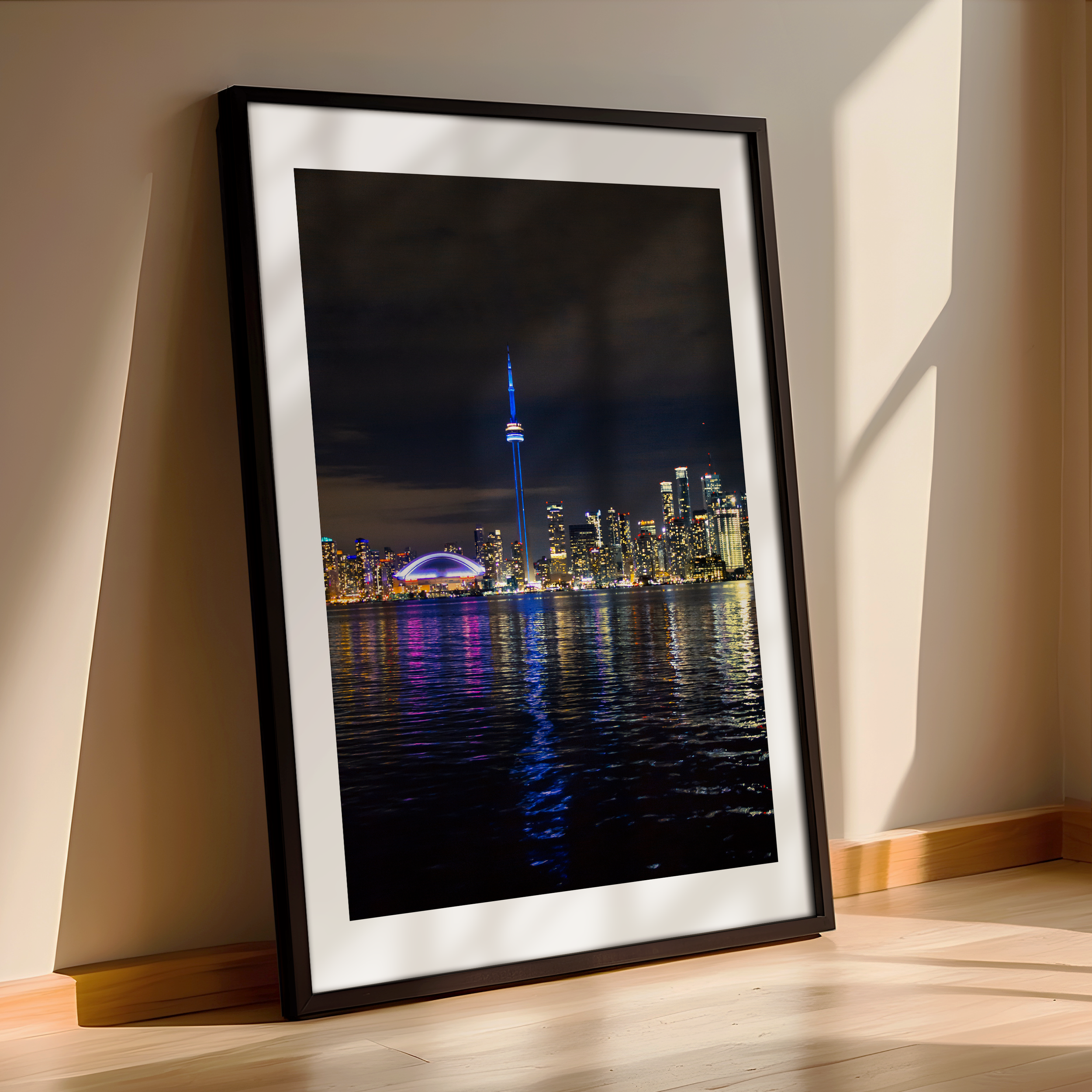 Toronto Waterfront Lights – Framed Poster of Iconic Canadian Skyline