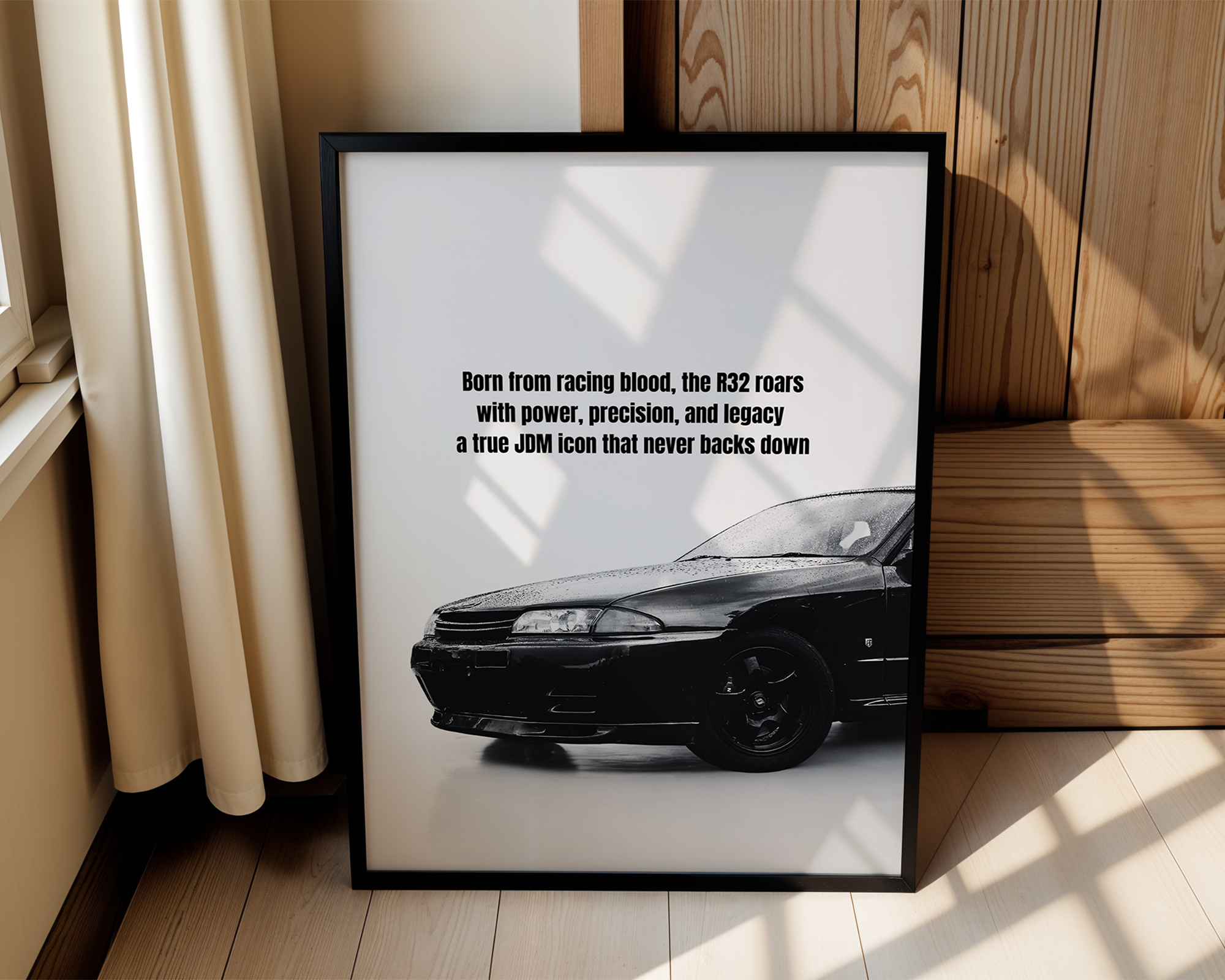 Godzilla R32 – Modern Framed Automotive Poster – For Car Enthusiast