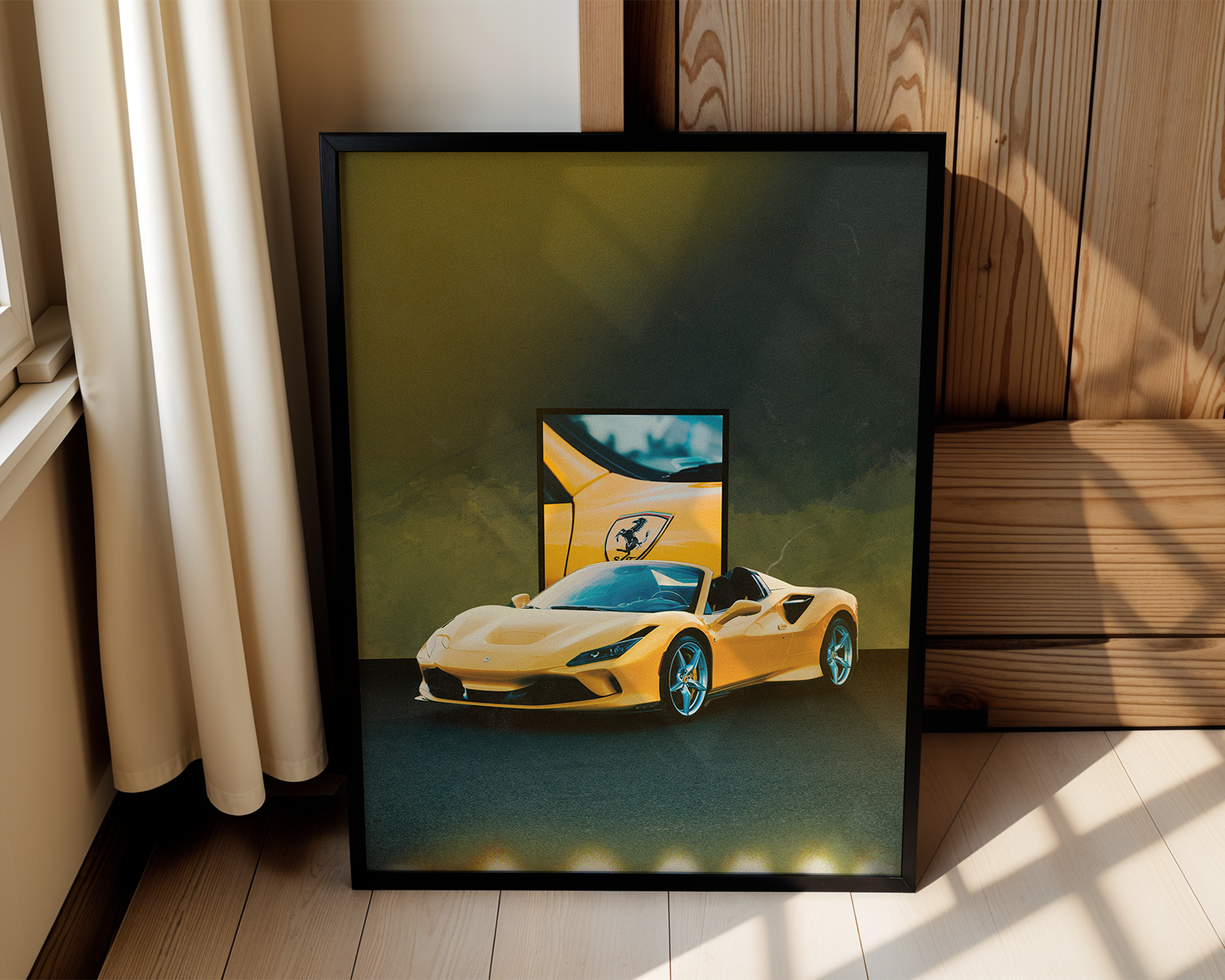 Ferrari Framed Art Print – Modern Exotic Car Poster