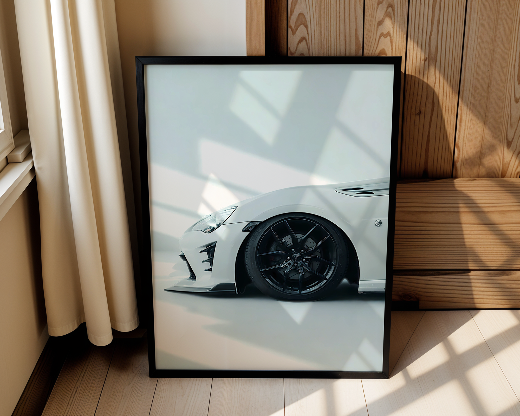 Stanced GT86 – Modern Framed Automotive Poster – For Car Enthusiast