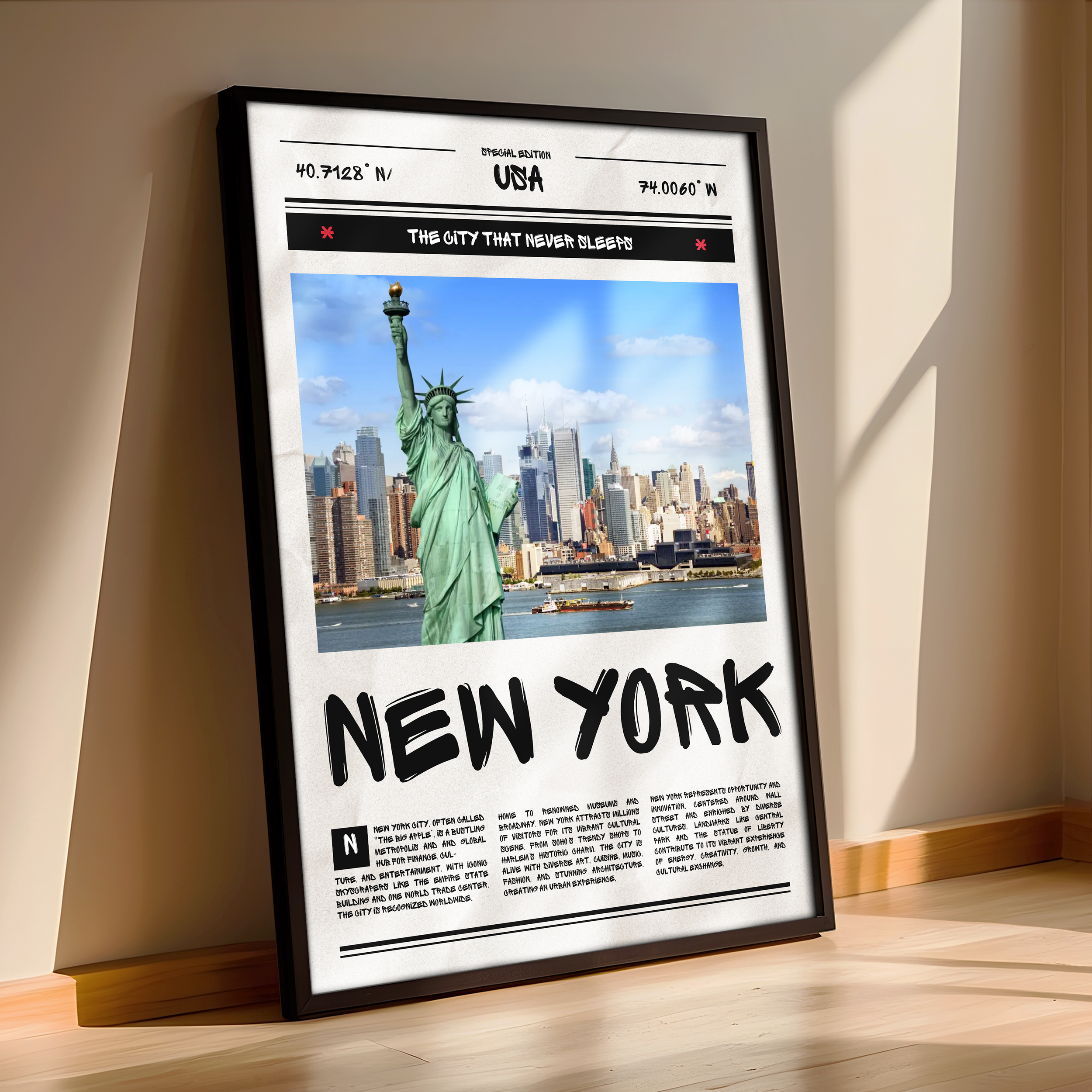 Framed New York Poster - Timeless City Wall Art - Aesthetic Poster