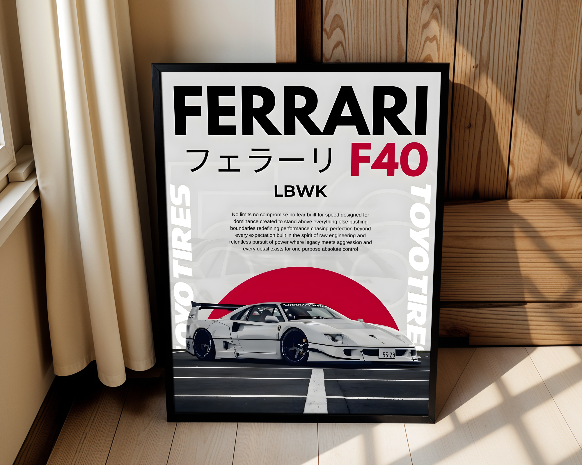 Ferrari F40 Liberty Walk Framed Poster