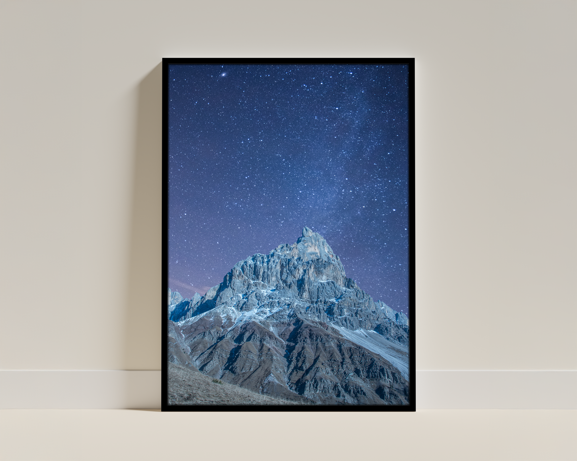 Milky Way Over the Dolomites – Night Sky Landscape Framed Wall Art
