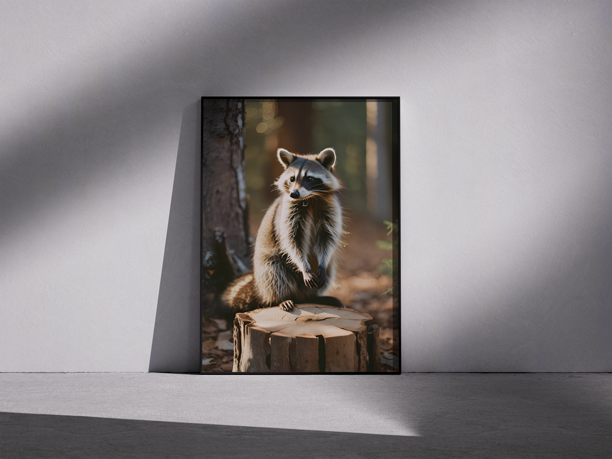 Whimsical Raccoon Poster – Framed Nature Photography Print