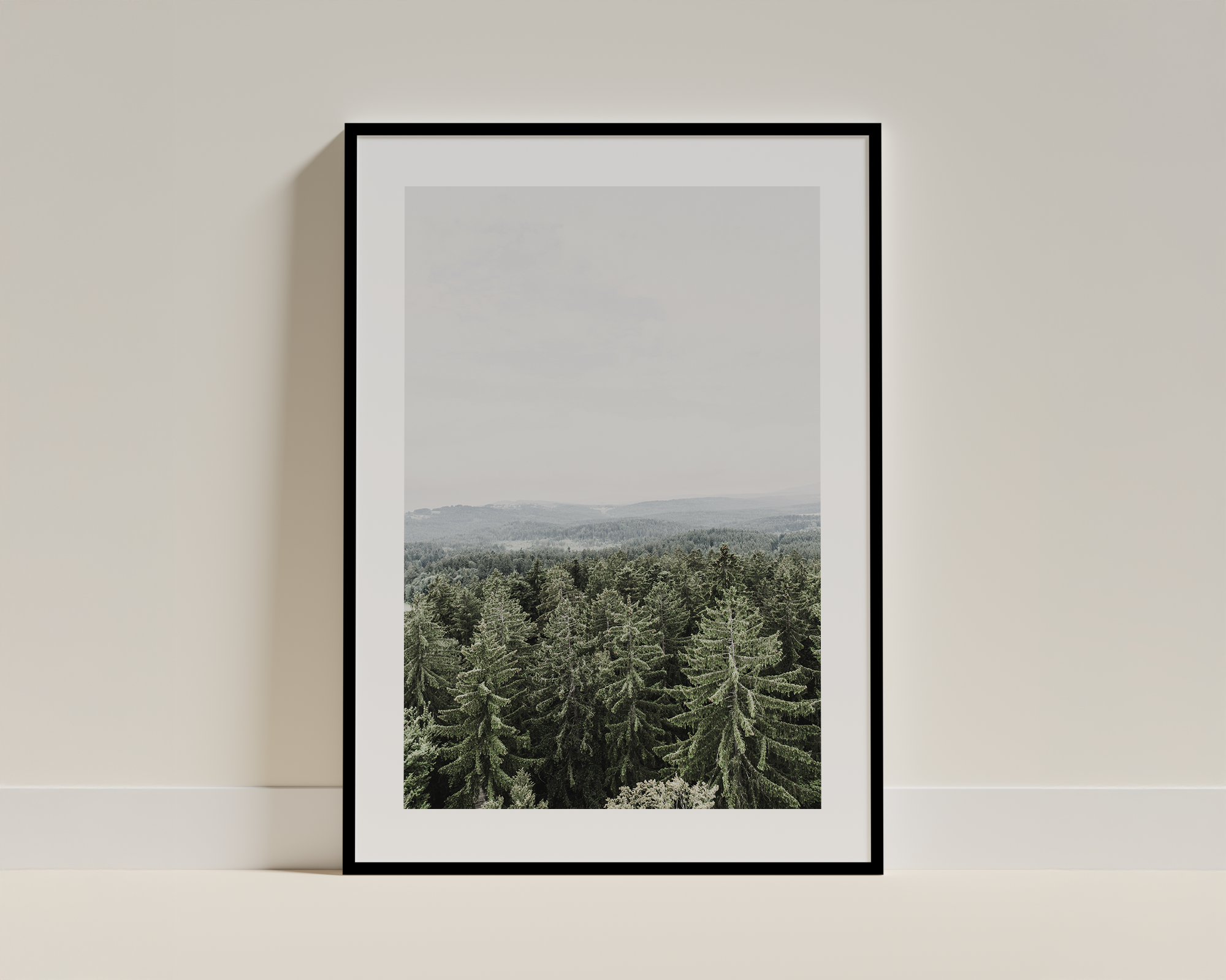 Scandinavian-Inspired Forest Print – Framed Poster for Modern Interiors