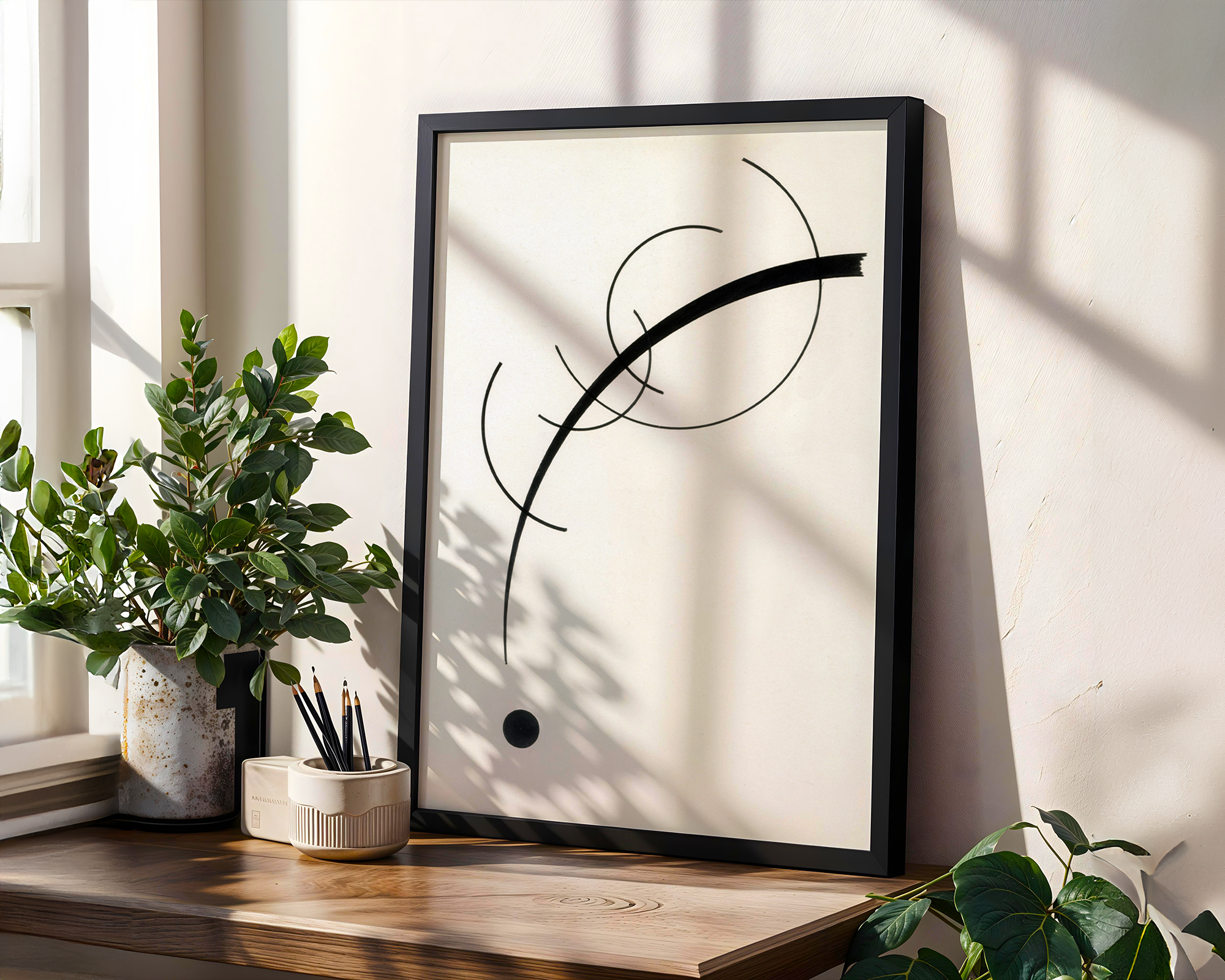 Framed Print Of Geometric Curves by Wassily Kandinsky (1925)