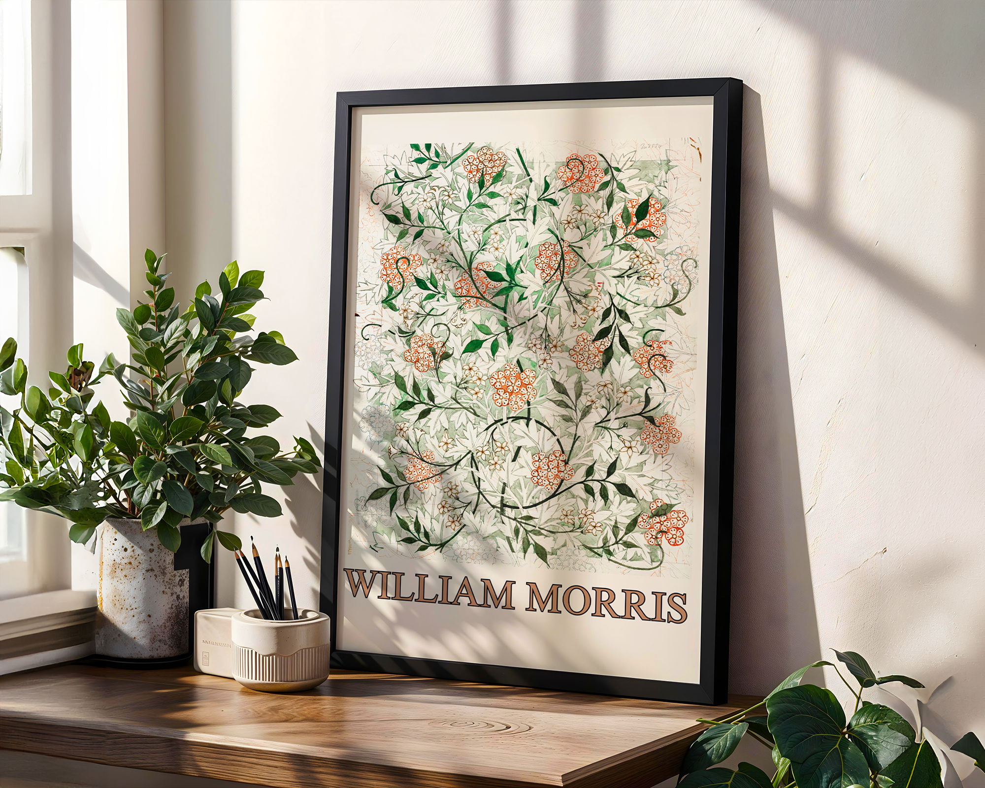 William Morris's Famous Jasmine Pattern Framed Artwork
