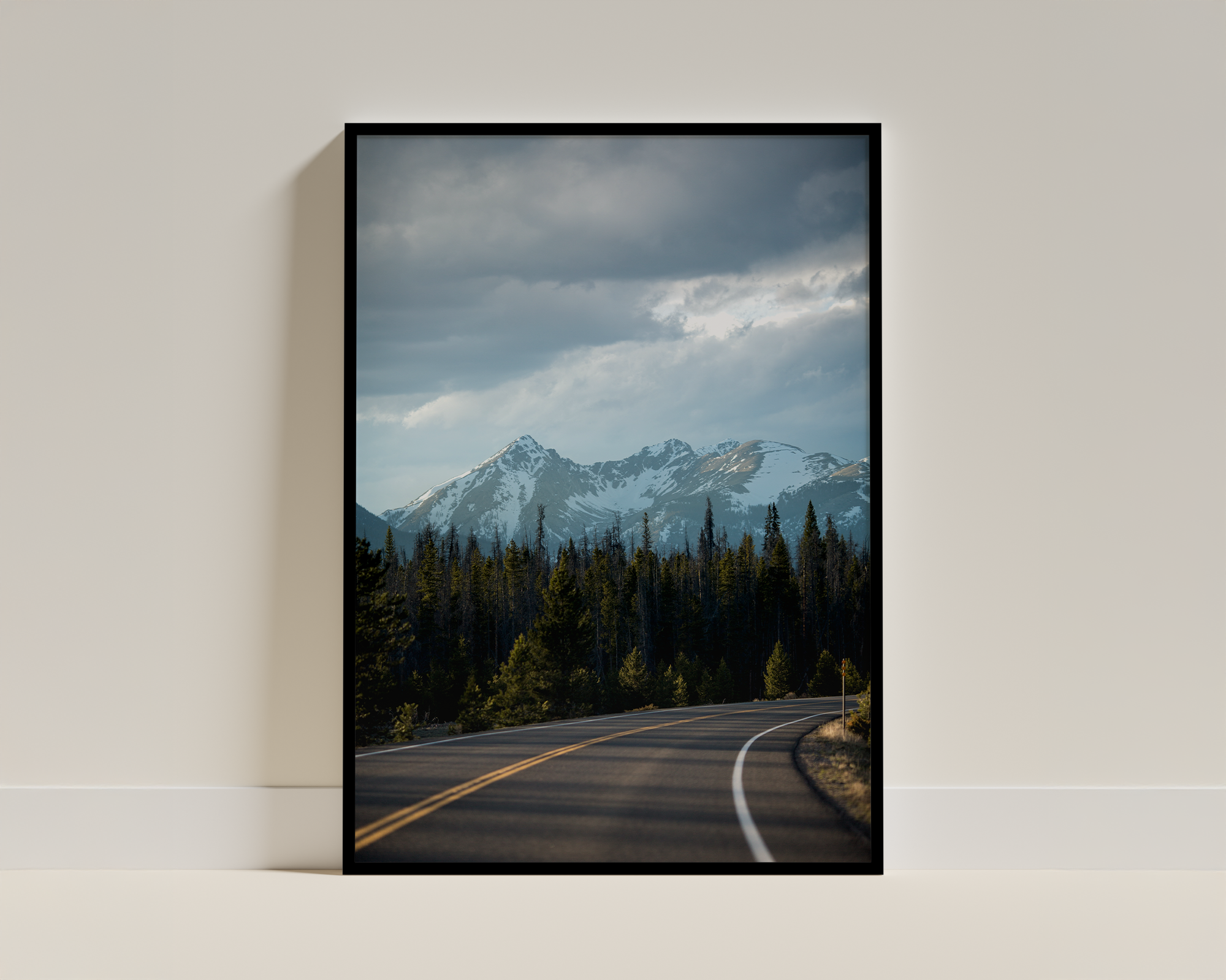 Winding Highway Through Forested Mountains - Framed Poster
