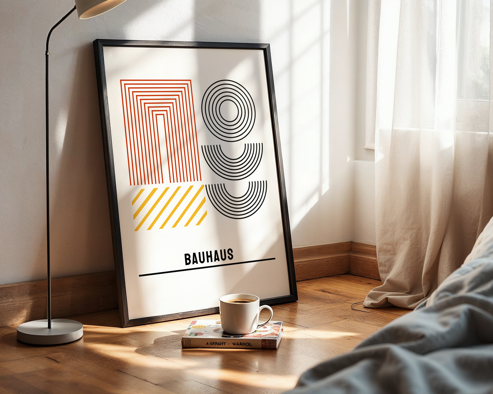 Modernist Wall Art Print – Bauhaus Abstract Design with Geometric Structure