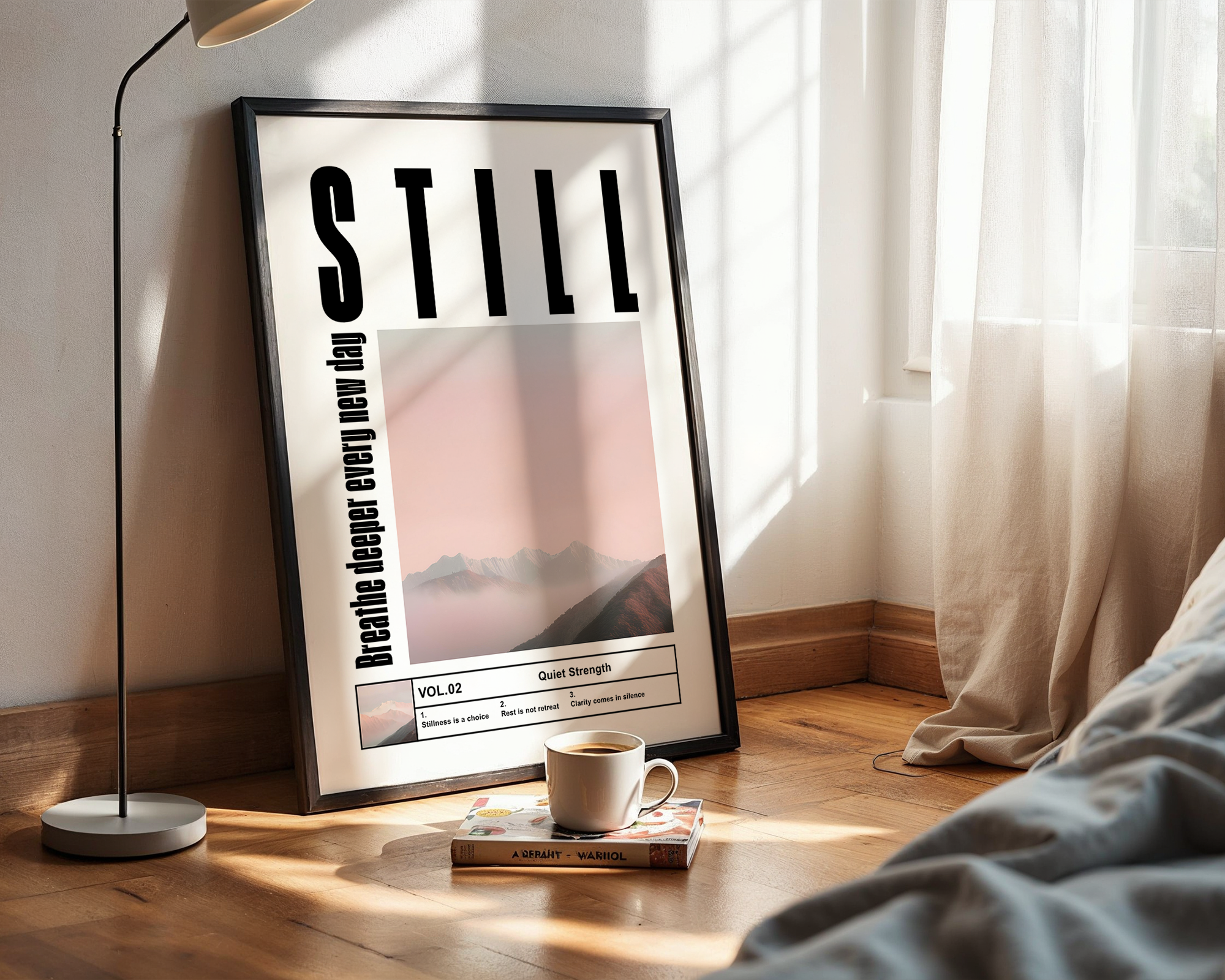 Breath Deeper – Clean Aesthetic Framed Print - Wall Art Print for Home