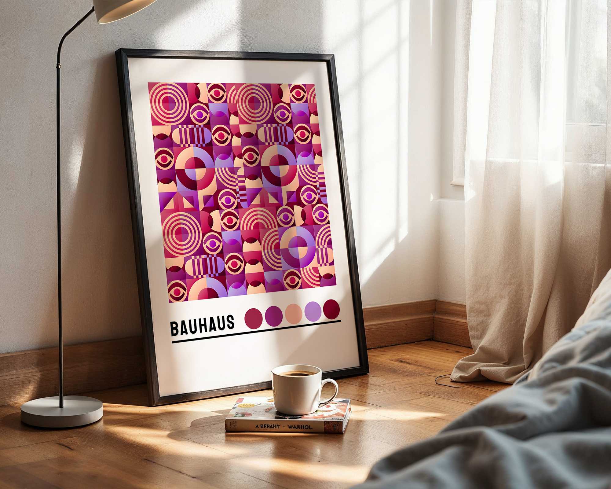 Structured Modern Wall Poster – Abstract Bauhaus Design