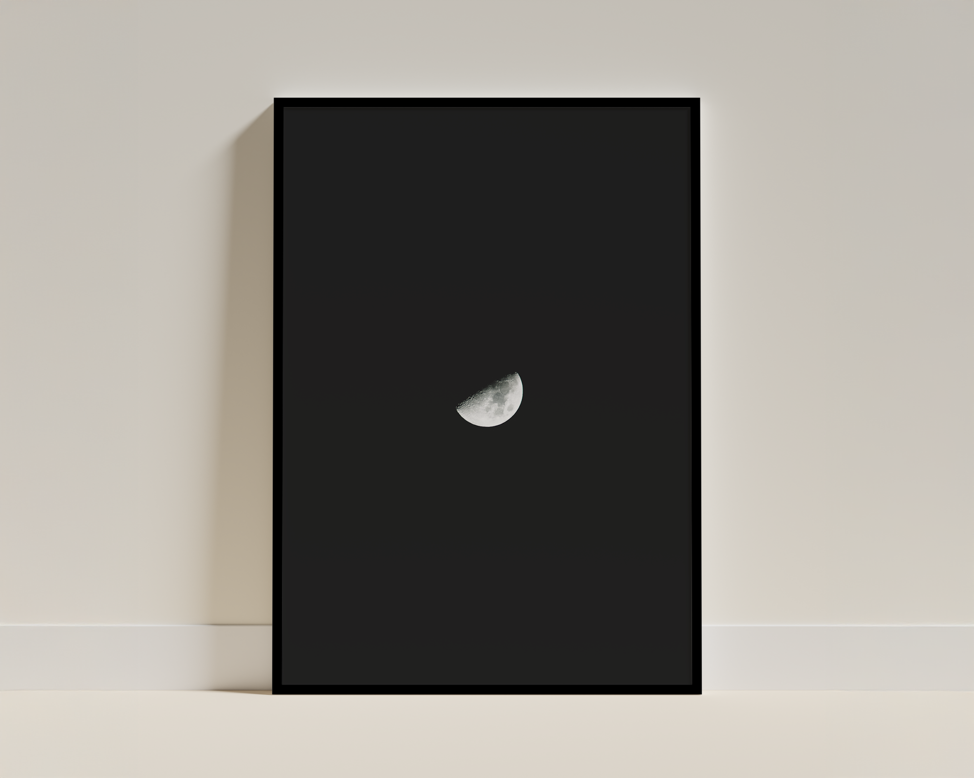 Minimal Moon Phase – Framed Lunar Wall Art for Calm Modern Spaces