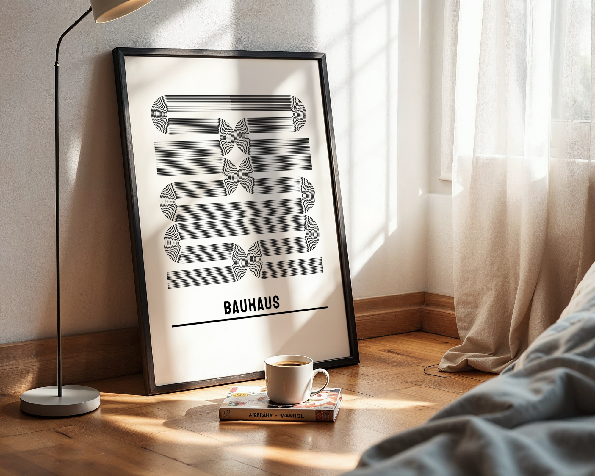 Interior Geometry Wall Poster – Abstract Mid-Century Form