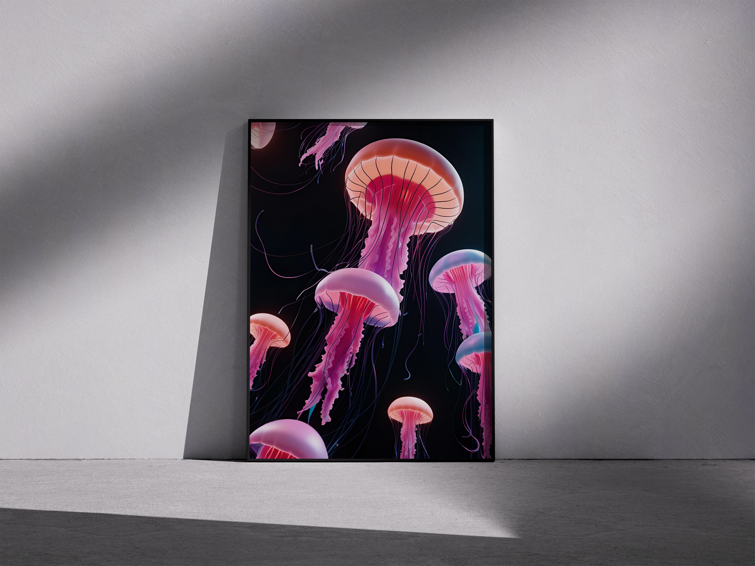 Neon Pulse - Neon Jellyfish Wall Art – Deep Sea Glow Poster
