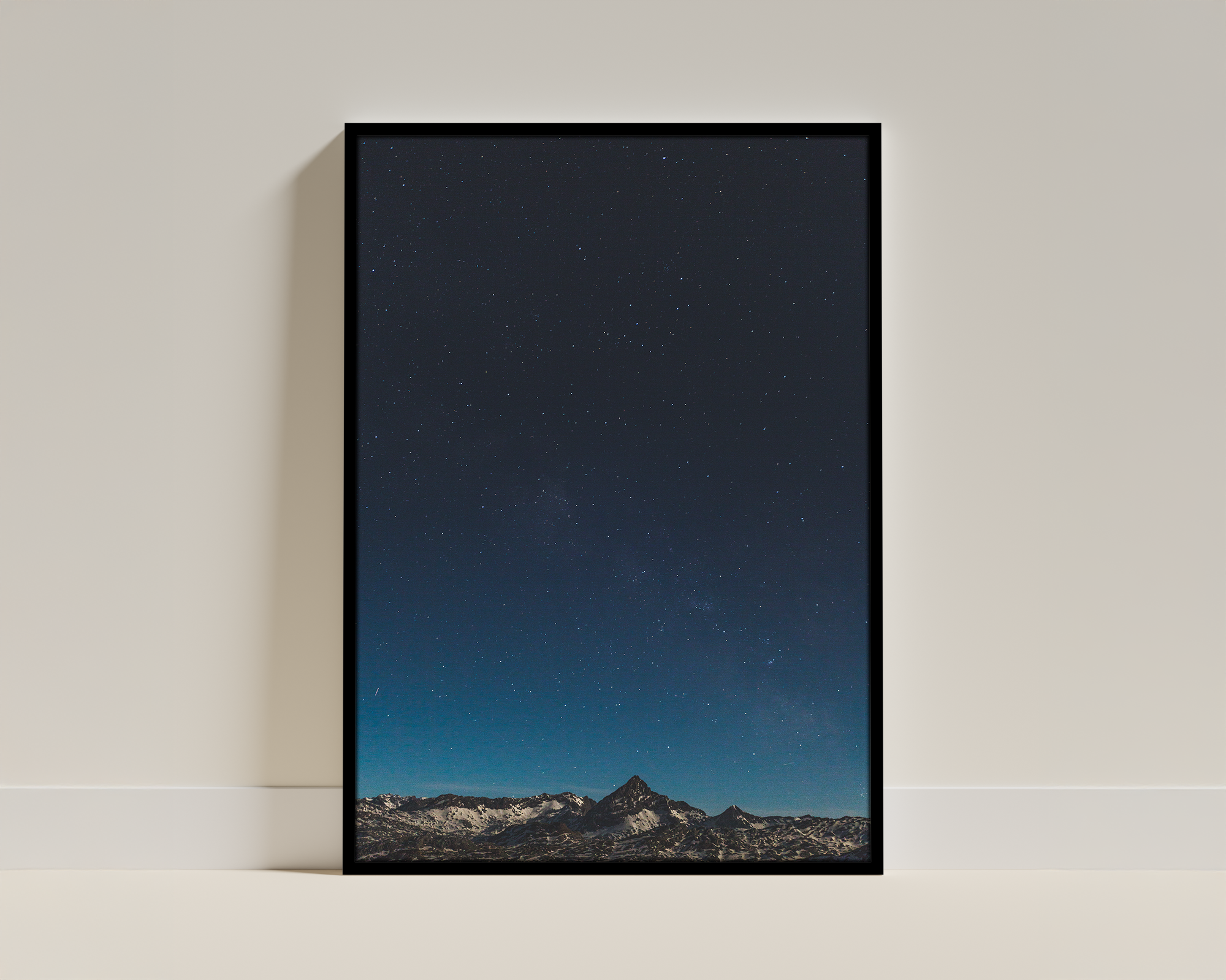 Starry Sky Over Snowy Peaks – Steinernes Meer Framed Print