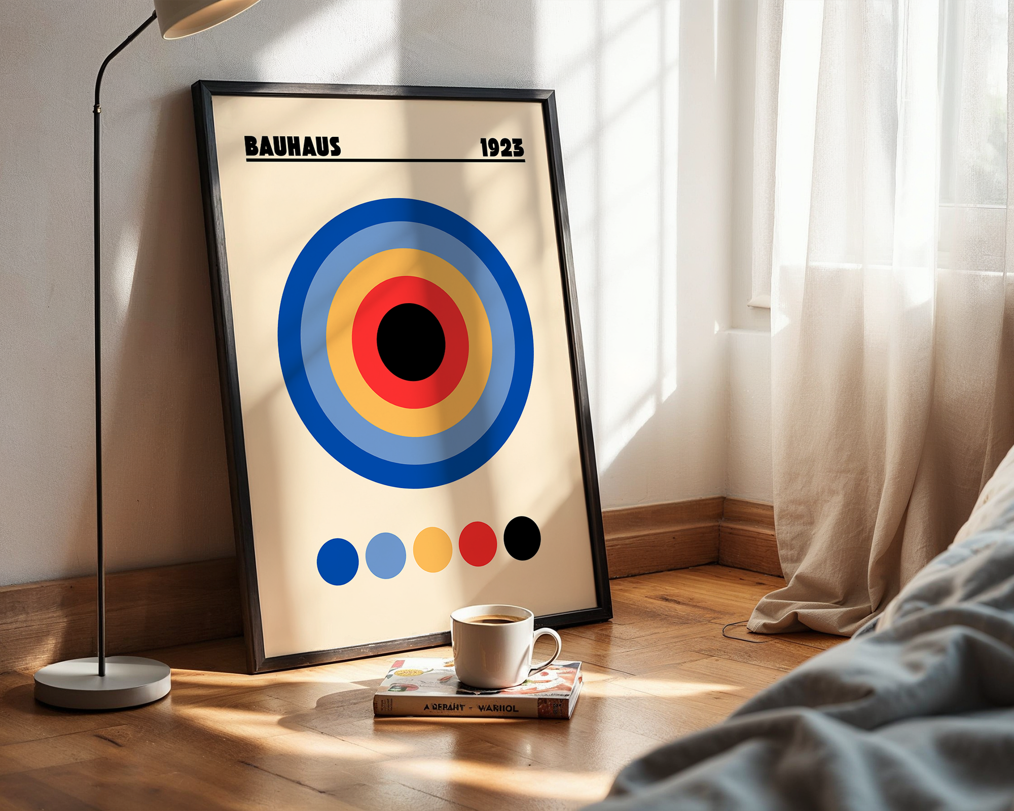 Mid-Century Geometric Design Poster – Abstract Bauhaus Art Print