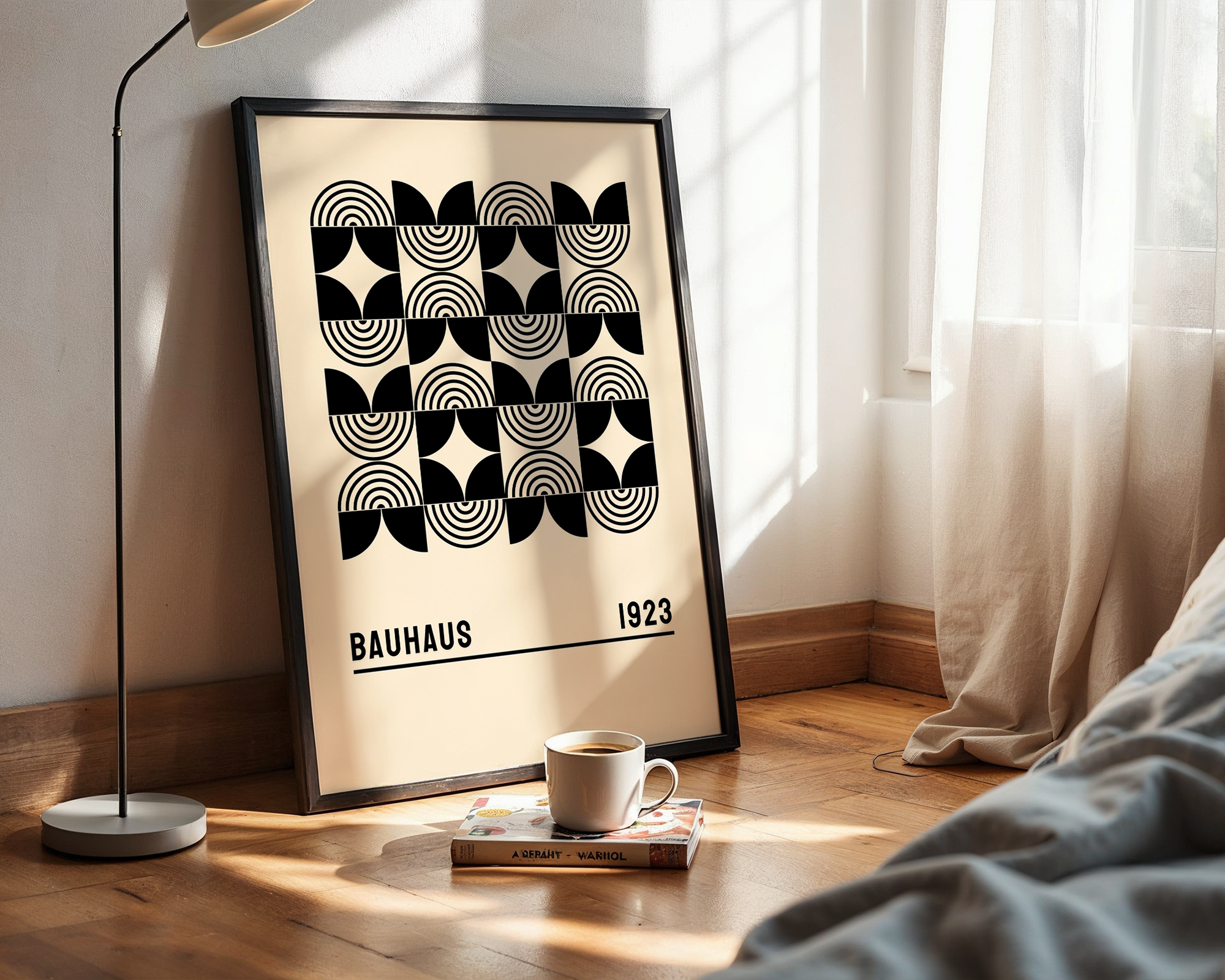 Geometric Abstraction Print – Clean Bauhaus Structure for Modern Walls