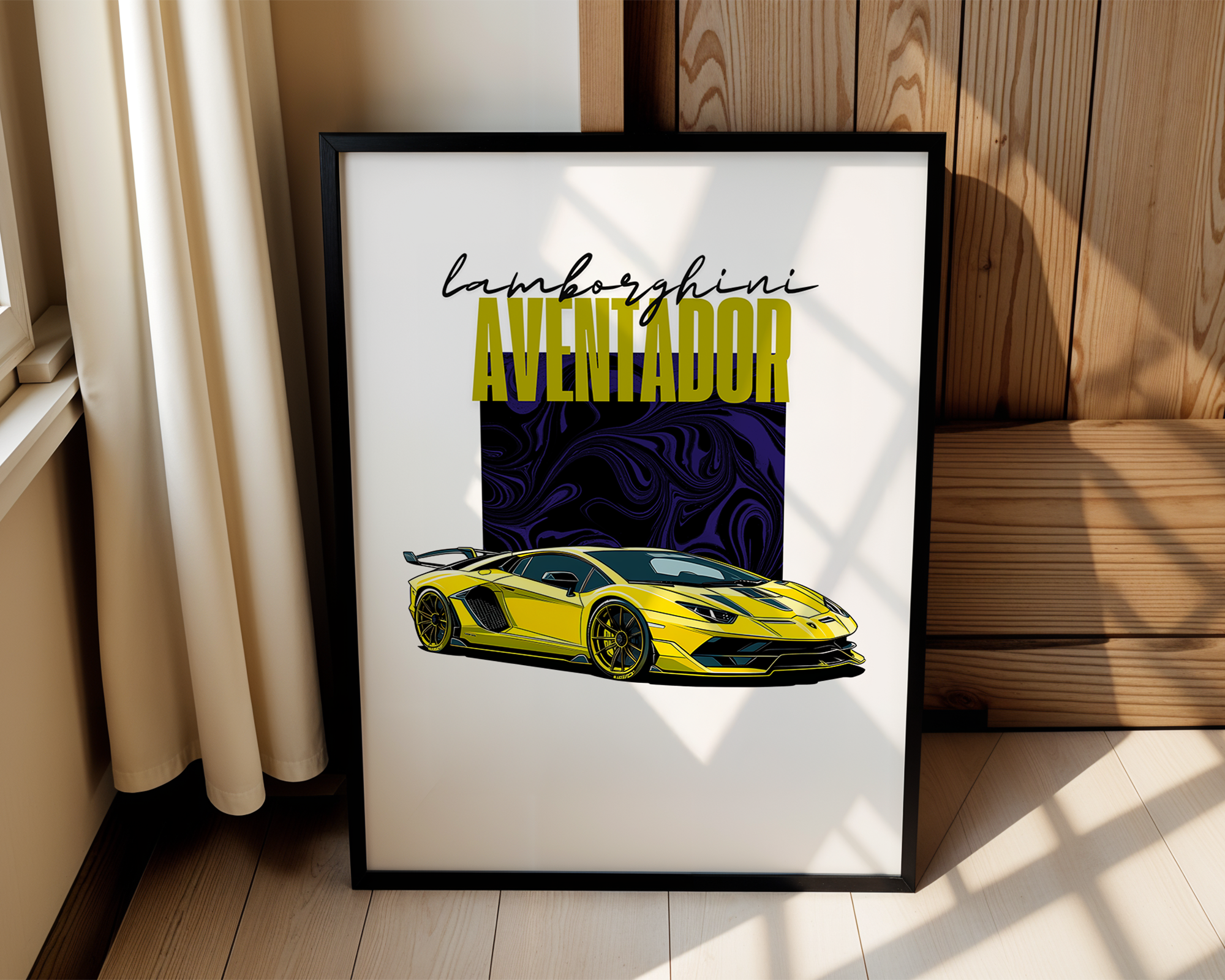 Lamborghini Aventador - Automotive Pop Art Framed Poster
