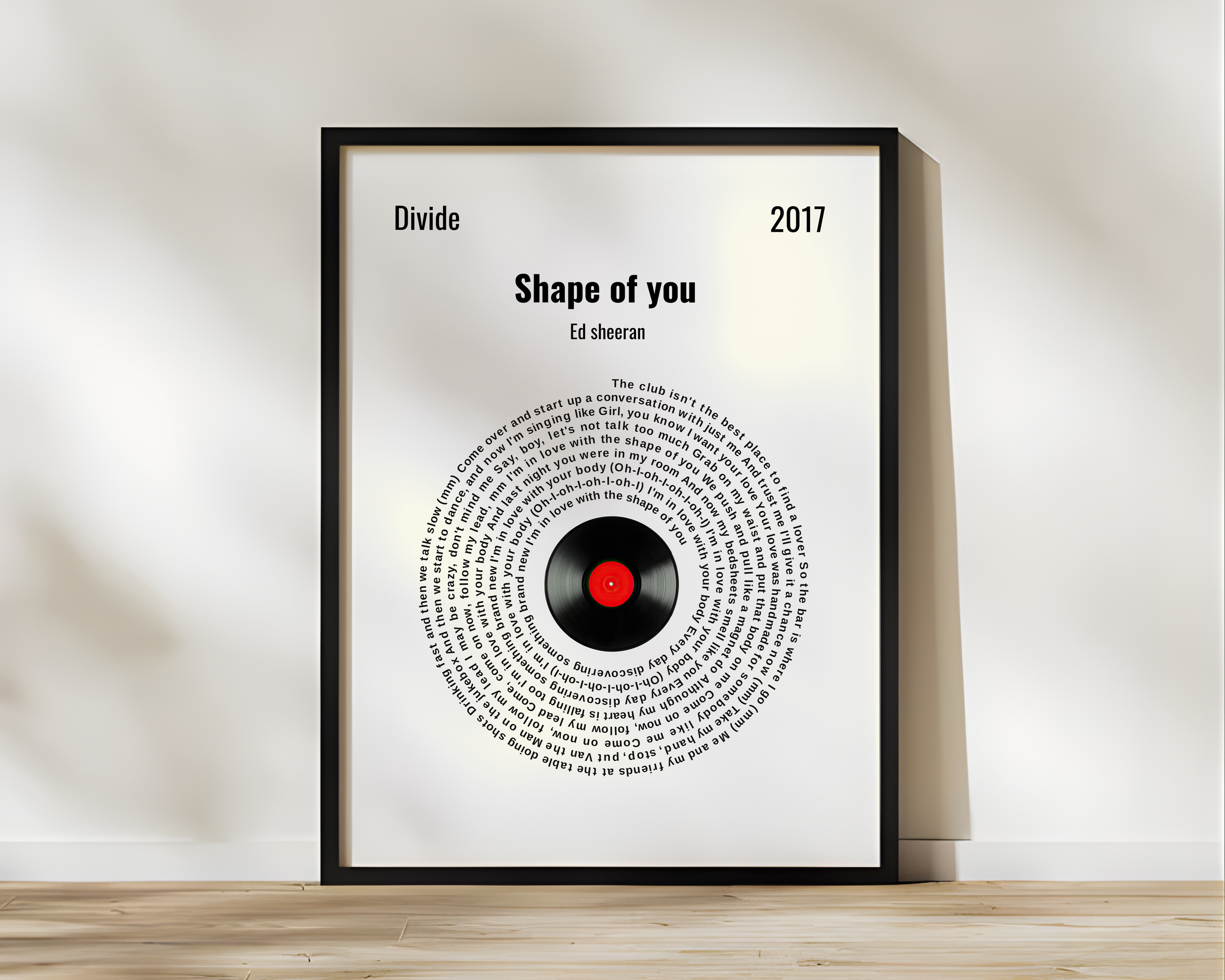 Custom Song Name & Lyrics - Framed Poster