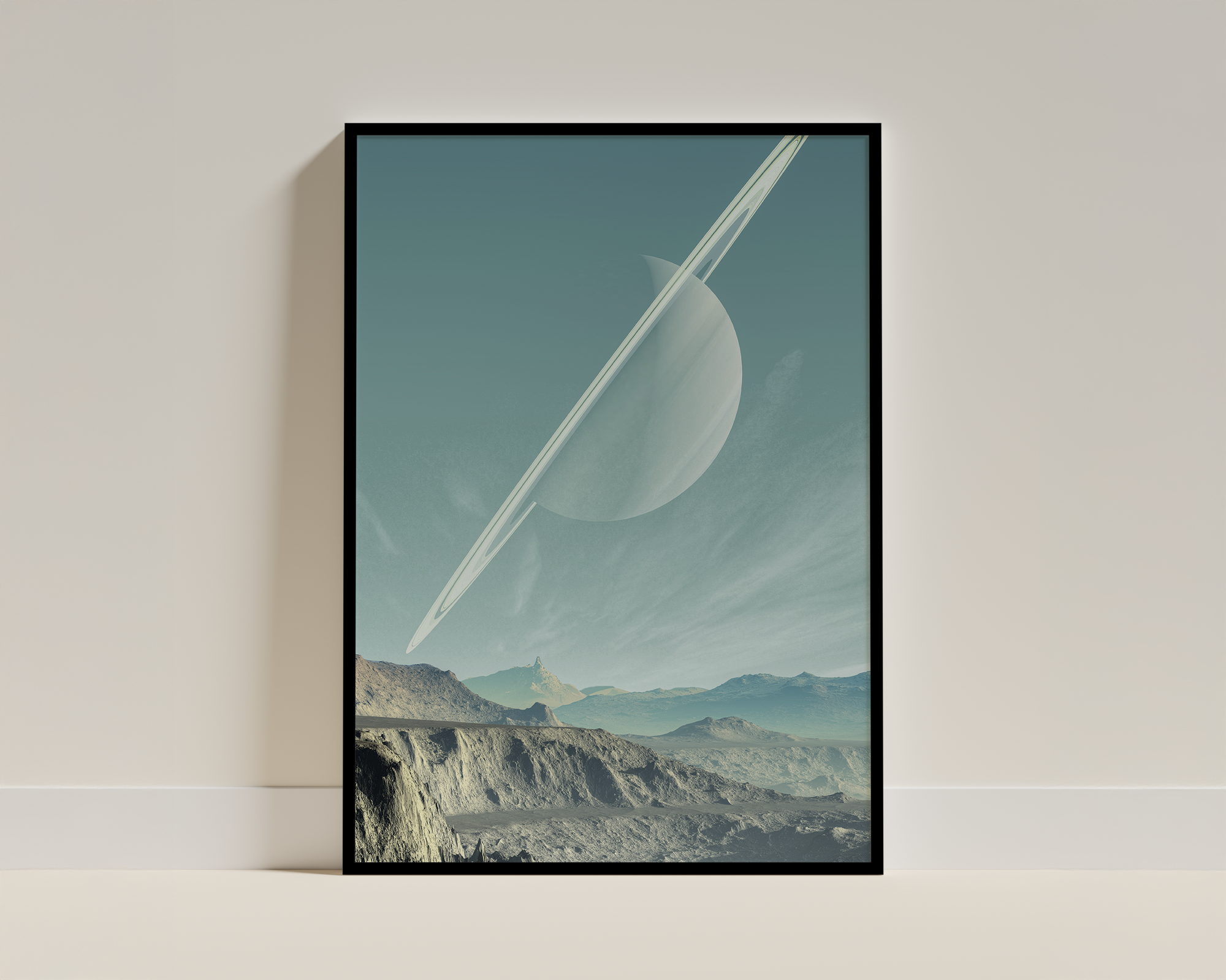Beyond Earth – Futuristic Planet Landscape Framed Poster