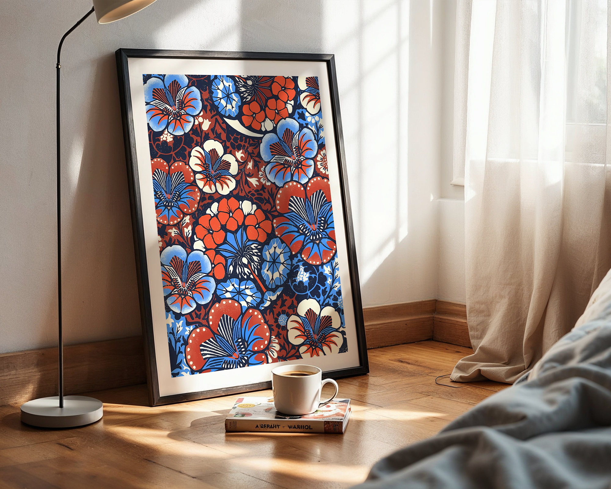 Vintage Japanese Floral Art – Botanical Framed Poster - Asian Inspired Design