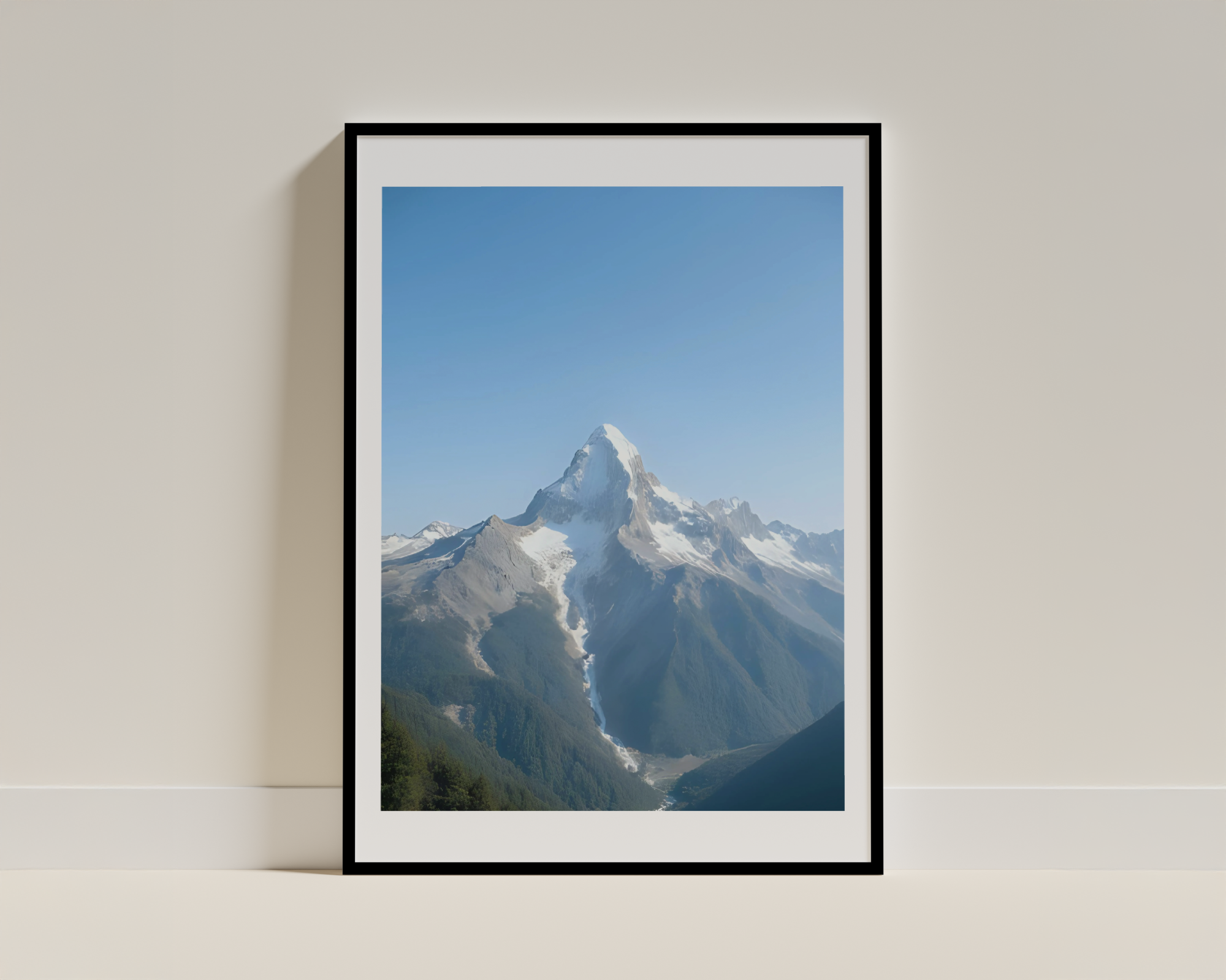 Towering Snow-Capped Peak - Framed Poster