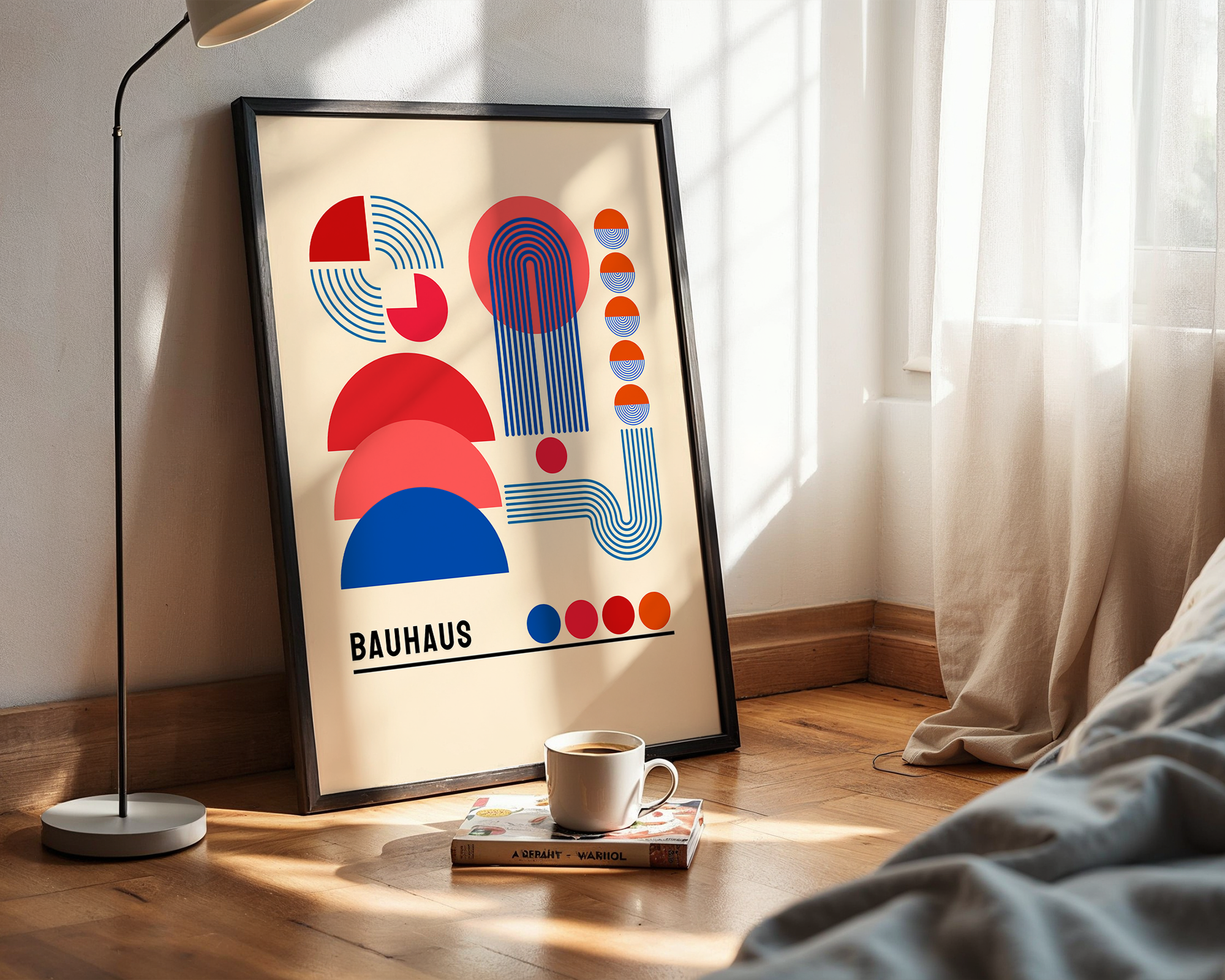 Modern Home Decor Poster – Bauhaus Geometry in Abstract Design