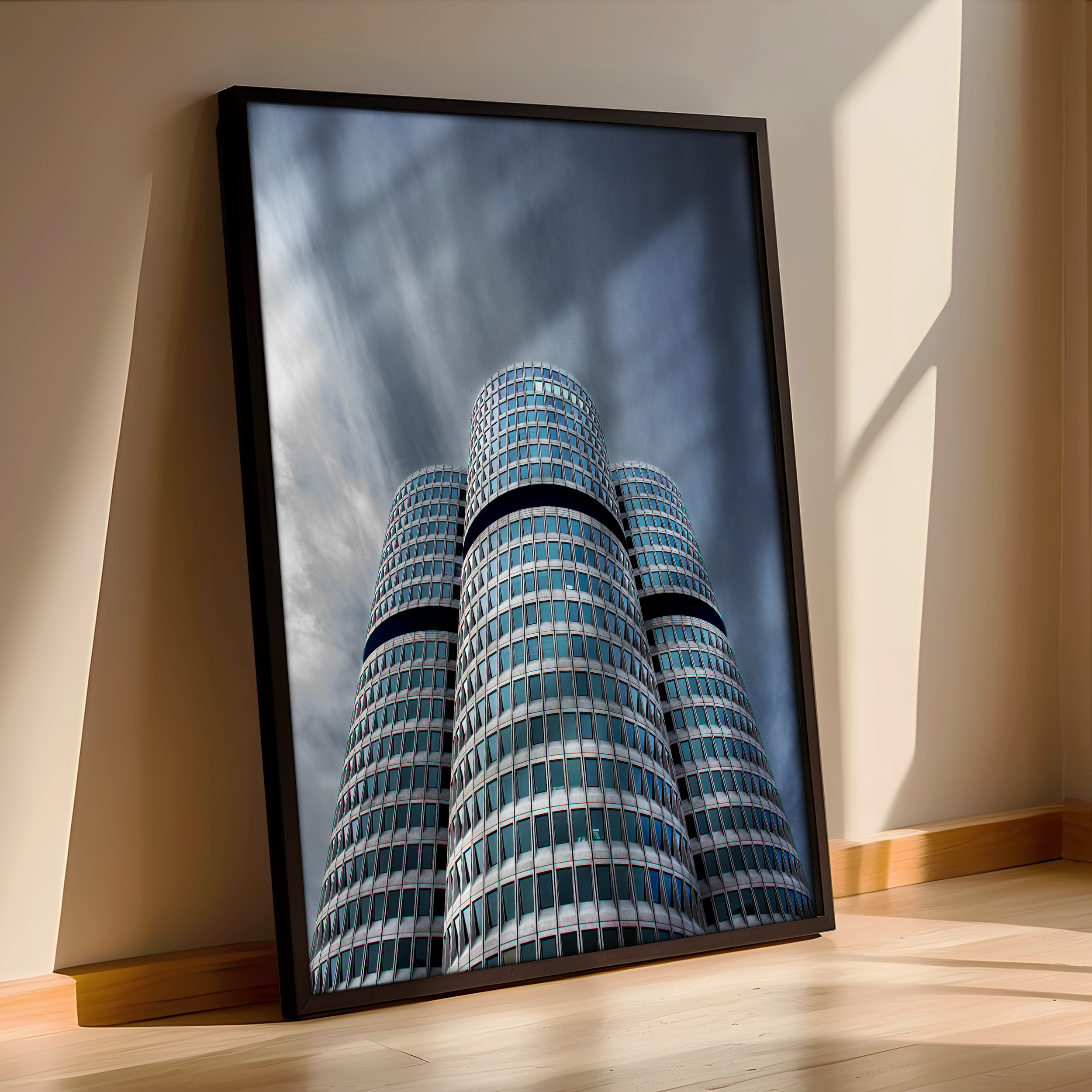 BMW Headquarters Poster – Futuristic Architecture Print of Munich Icon