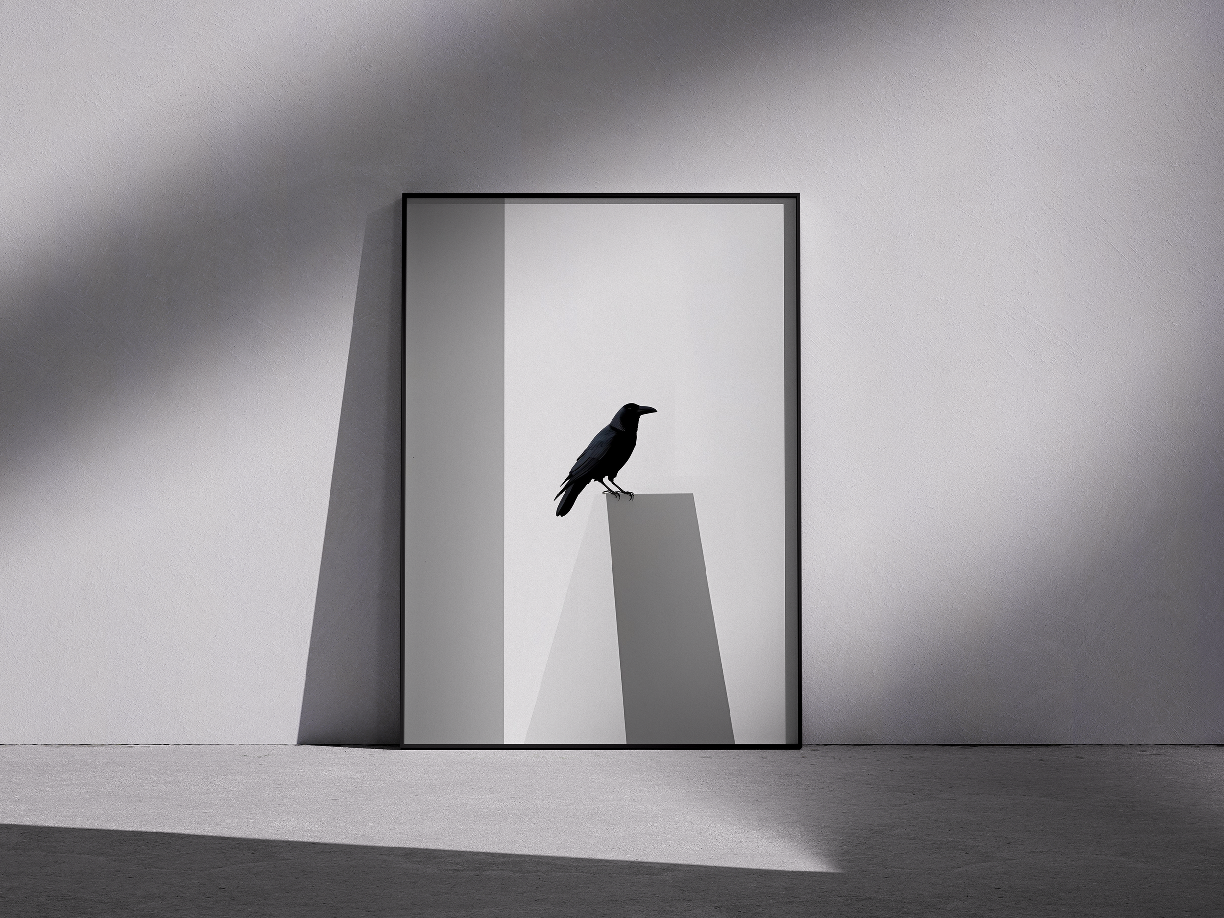 Geometry of the Perch - Famed Minimalist Crow Poster