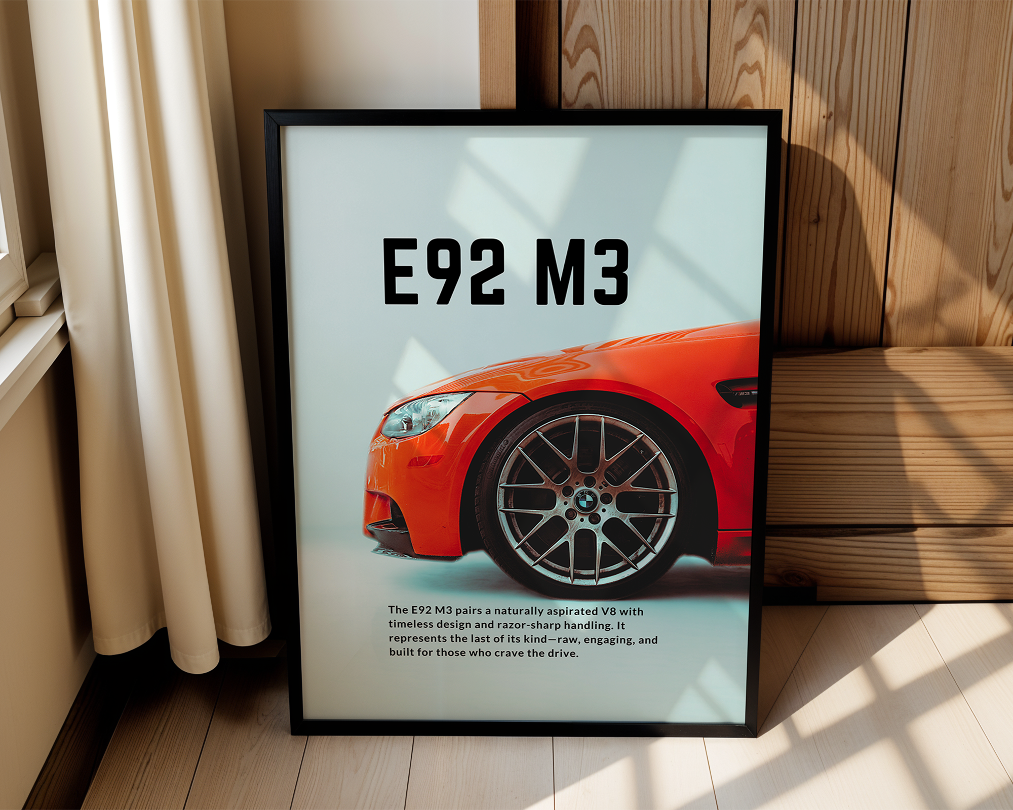 BMW E92 M3 – M Power – Modern Framed Automotive Poster – For Car Lovers