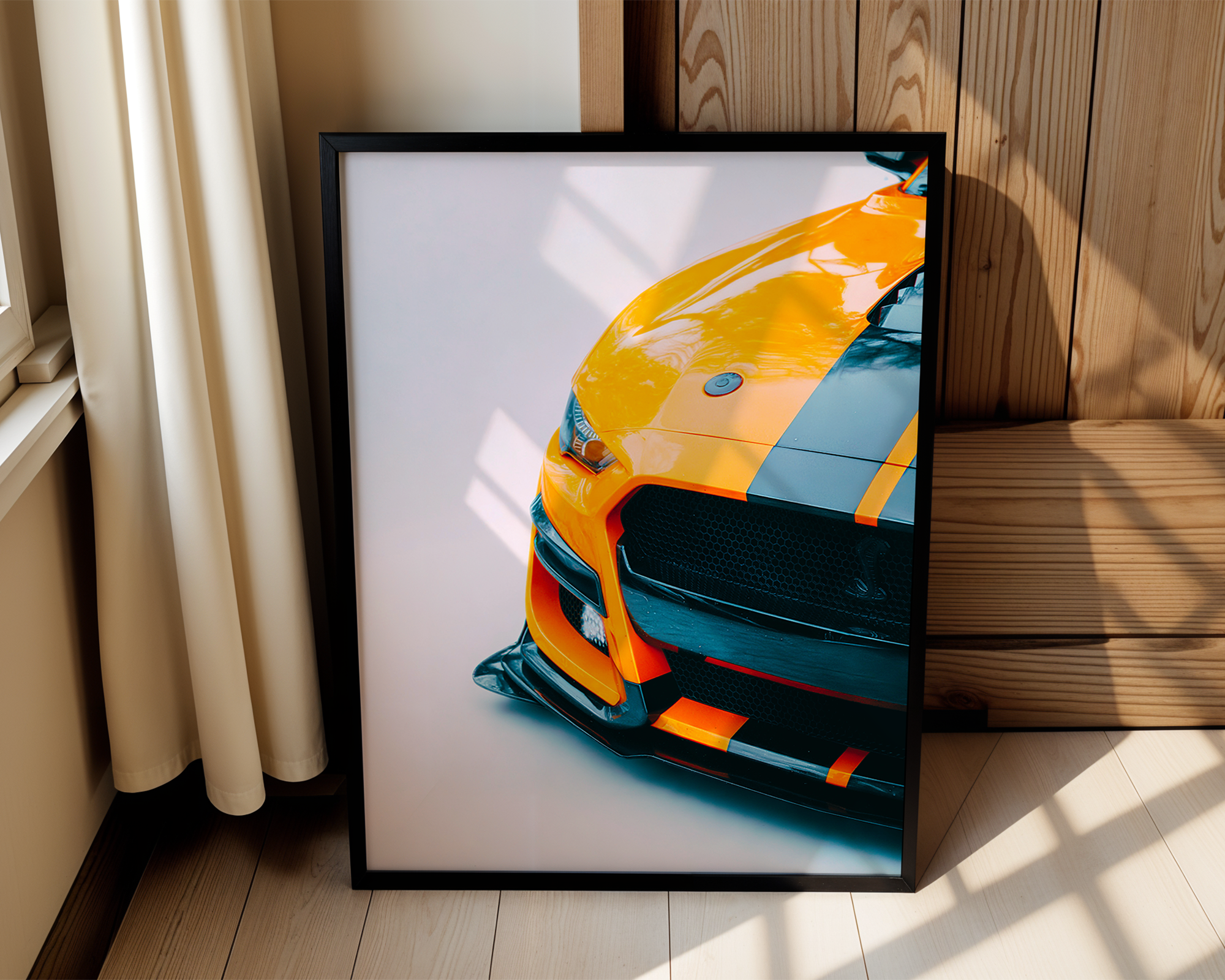 Ford Mustang – Modern Framed Automotive Poster – For Car Enthusiast