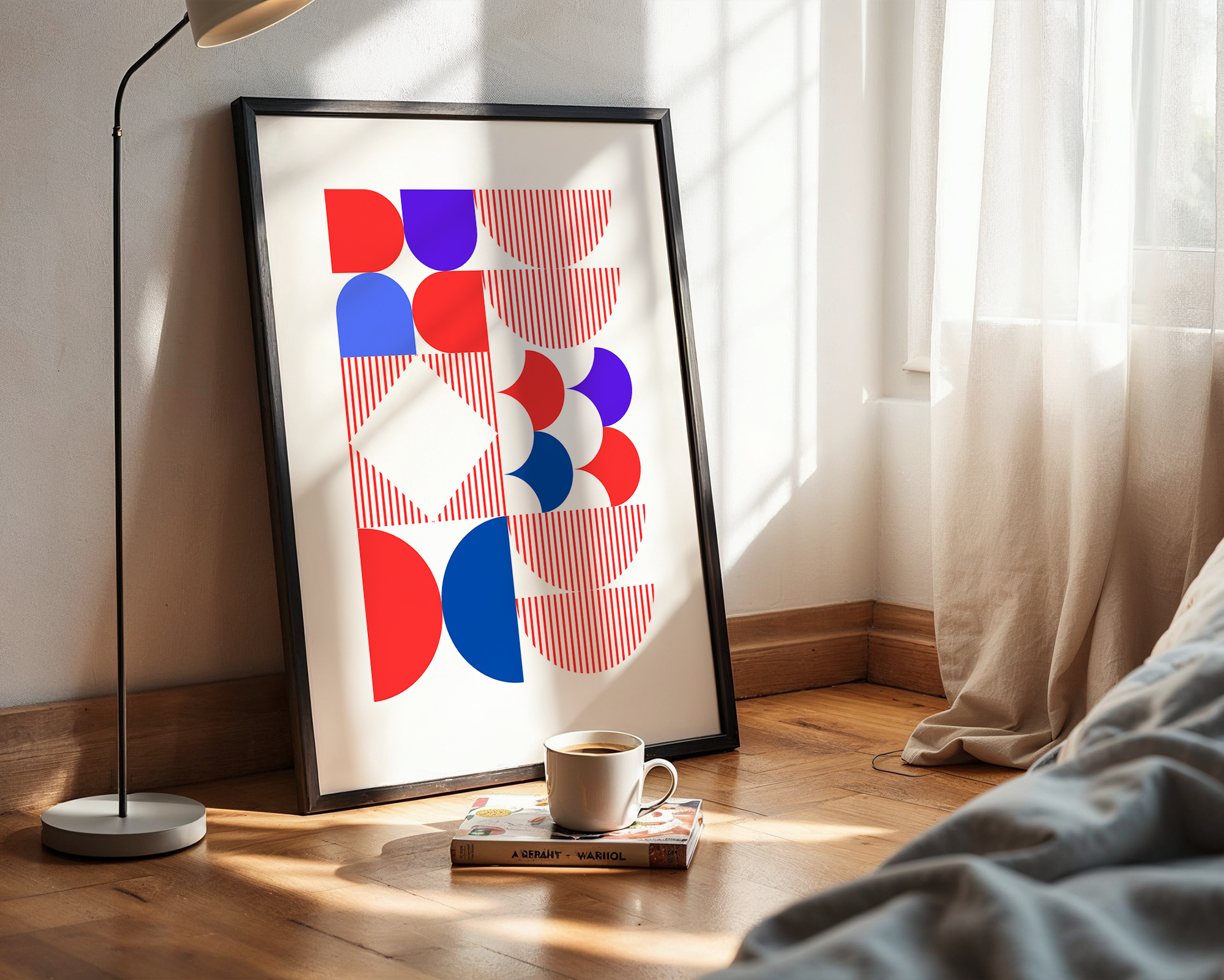 Symmetry and Contrast - Framed Geometry Poster