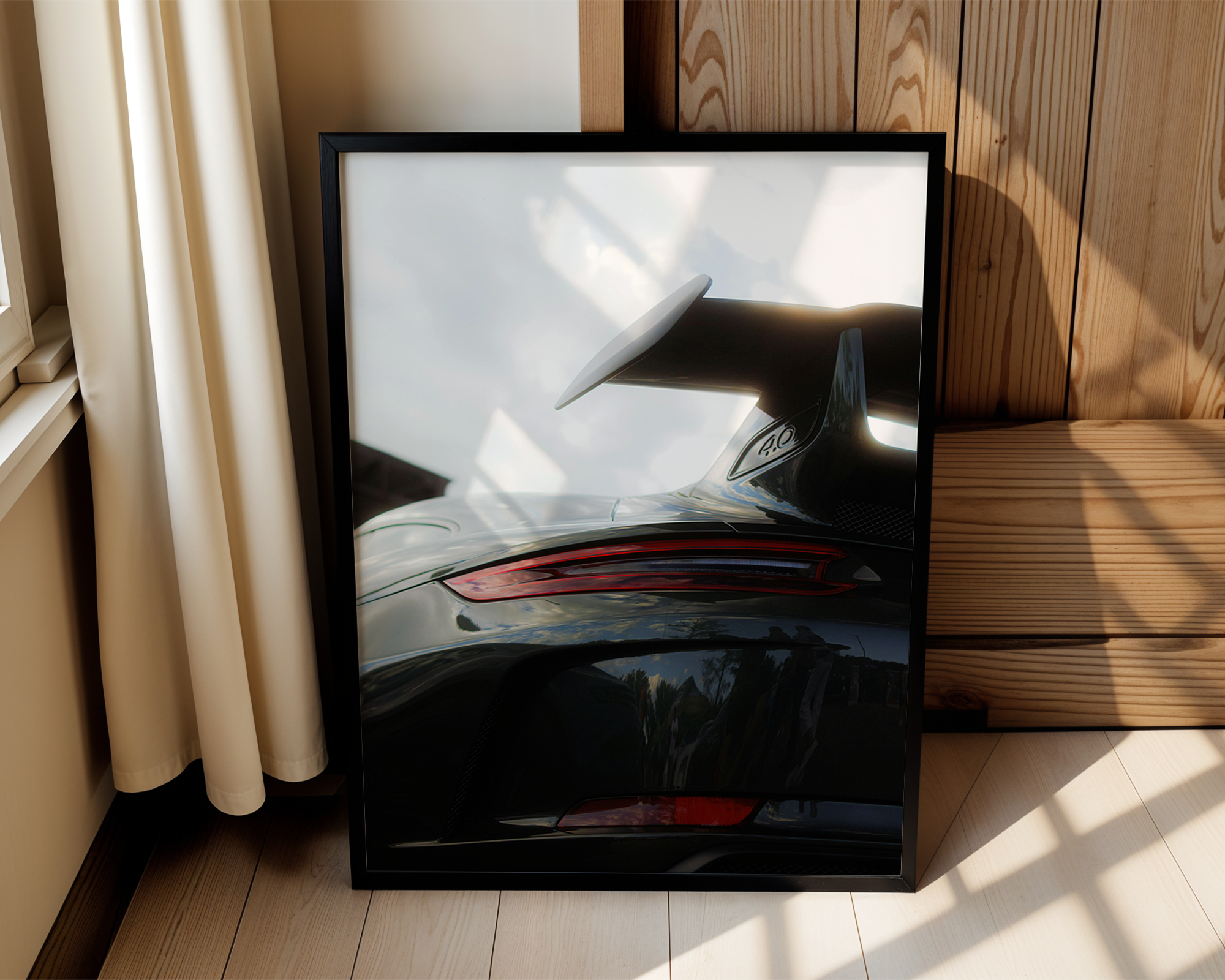 Winged Precision – Porsche 911 GT3 Rear View – Framed Car Print