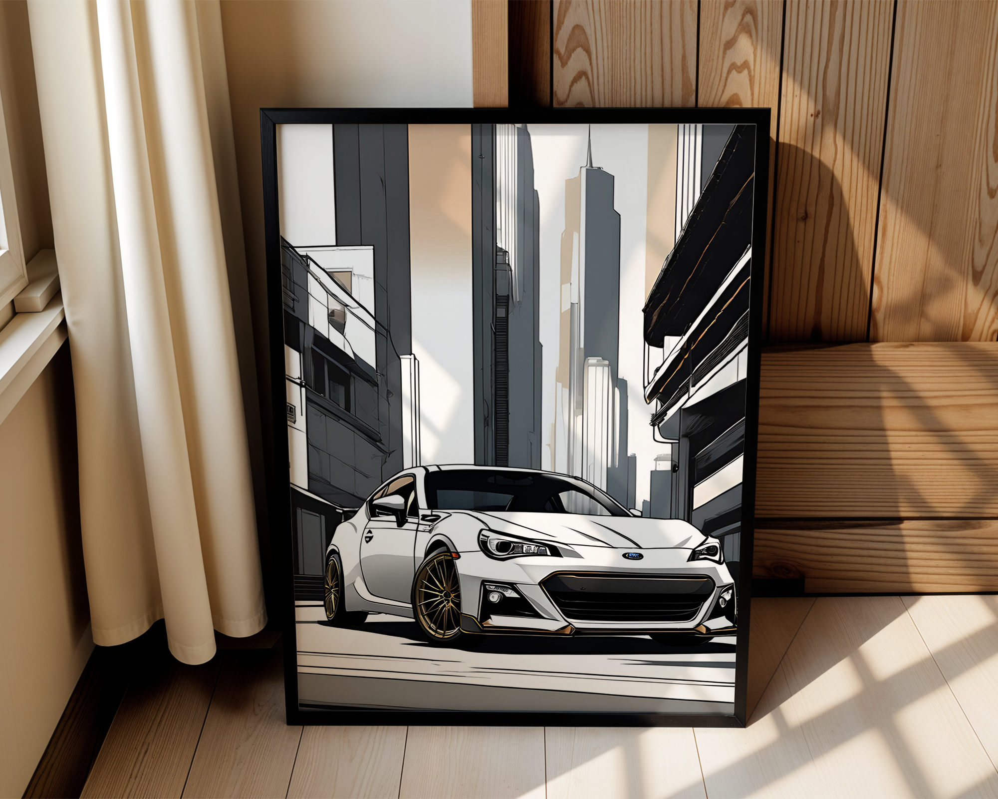 Subaru BRZ Framed Sketch Art