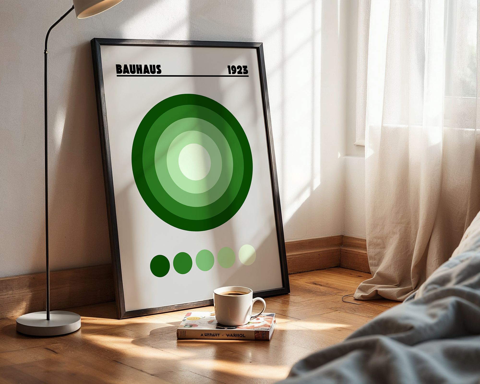 Abstract Structural Wall Art – Geometric Print in Modern Bauhaus Style