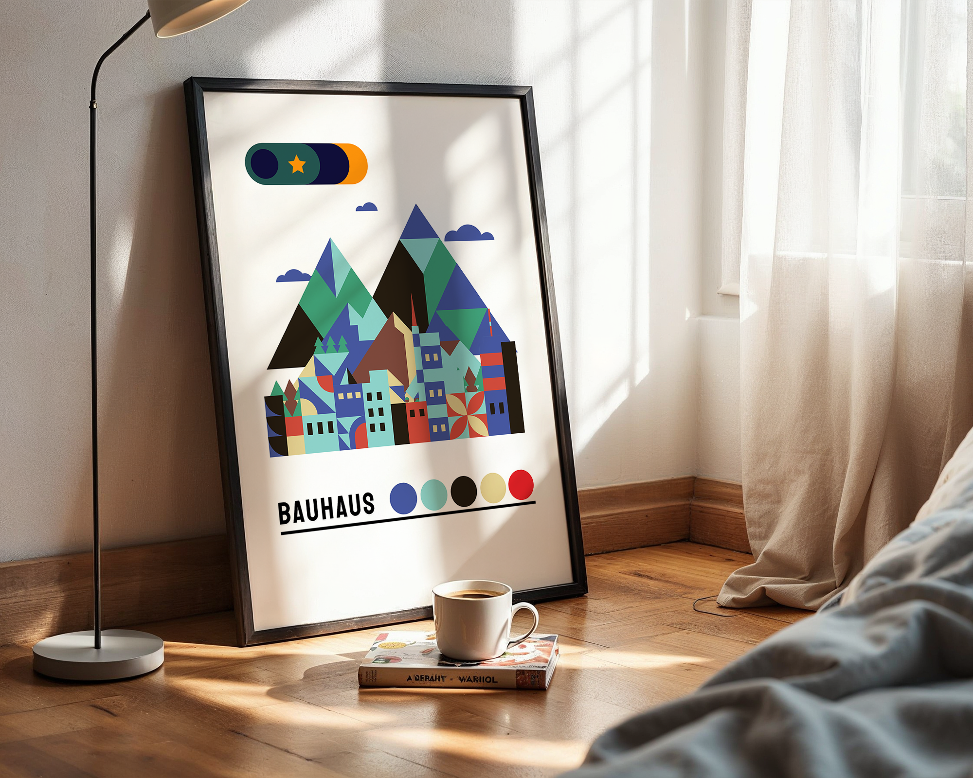 Architectural Geometry Poster – Modern Abstract Bauhaus Art