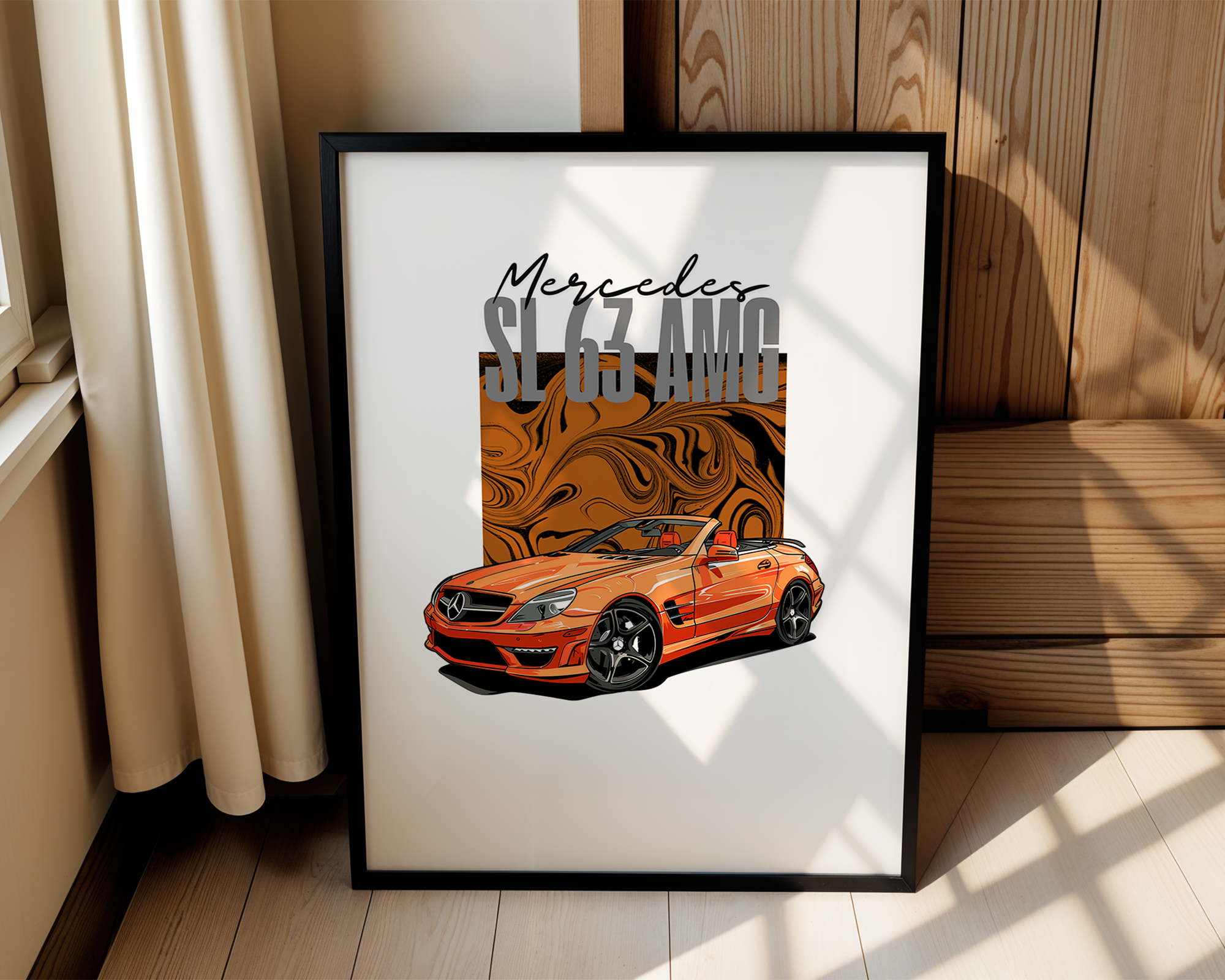 Mercedes SL 63 AMG - Automotive Pop Art Framed Poster
