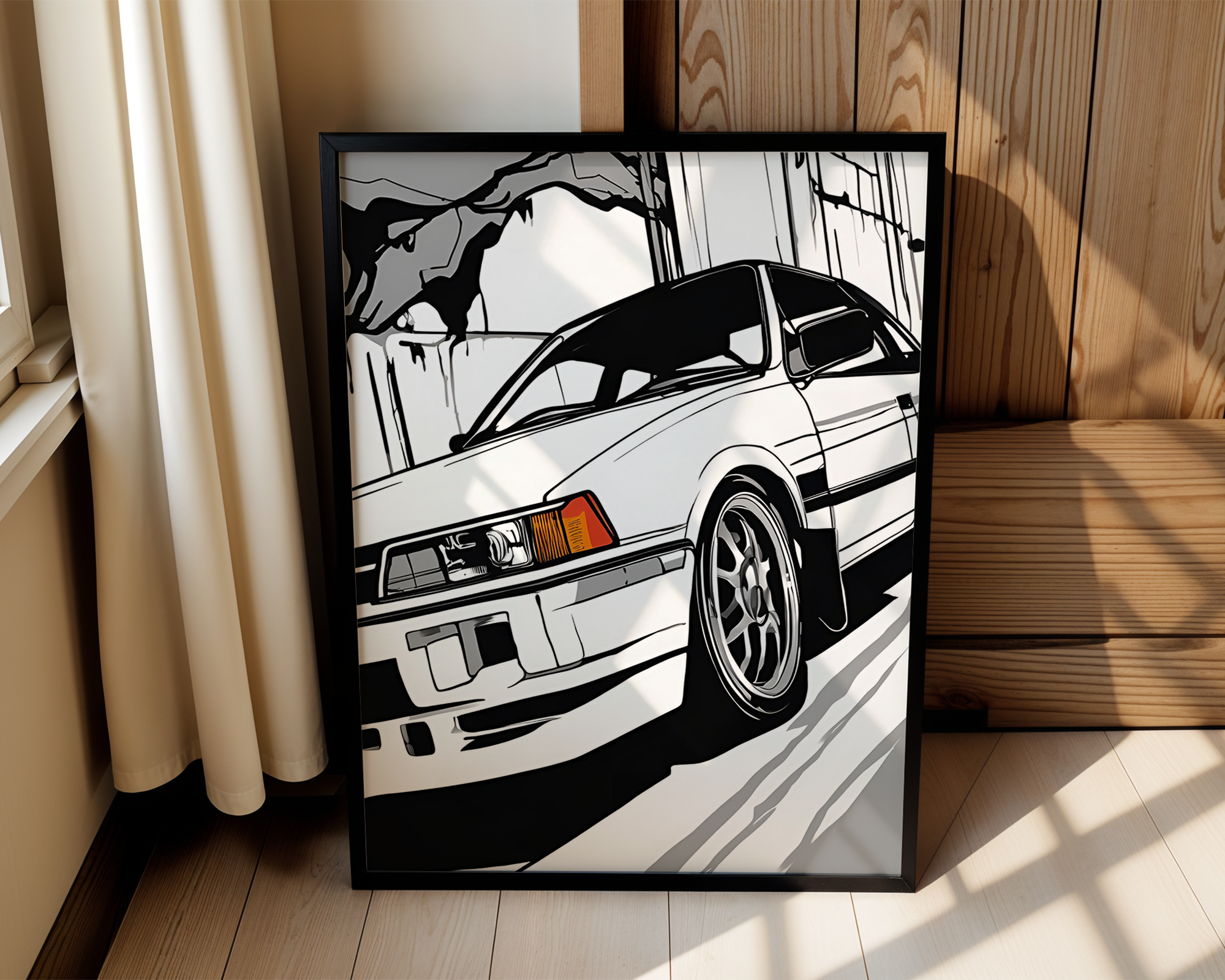 Old School Flow - Retro Framed Car Poster