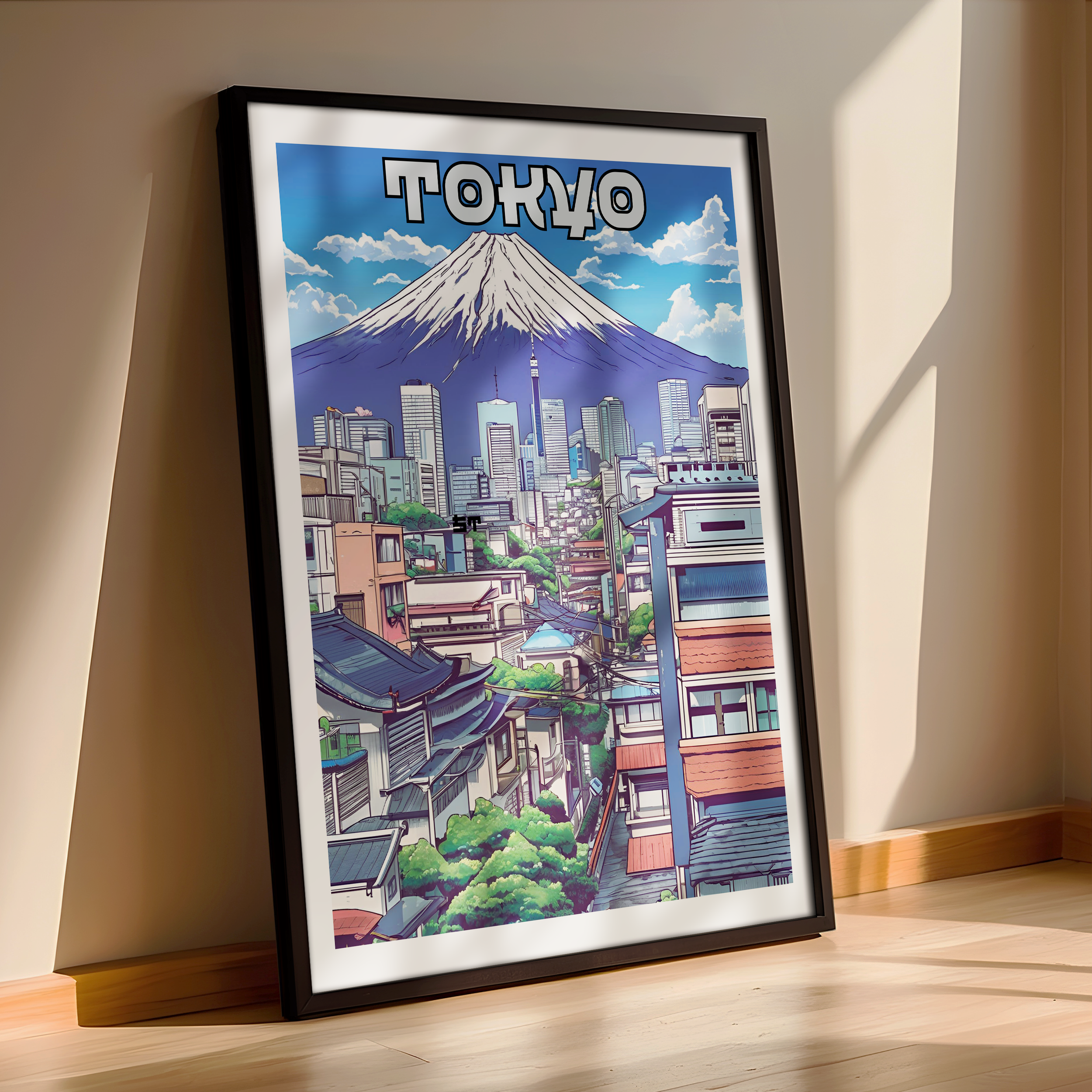 Illustrated Tokyo Poster – A Modern Framed Print