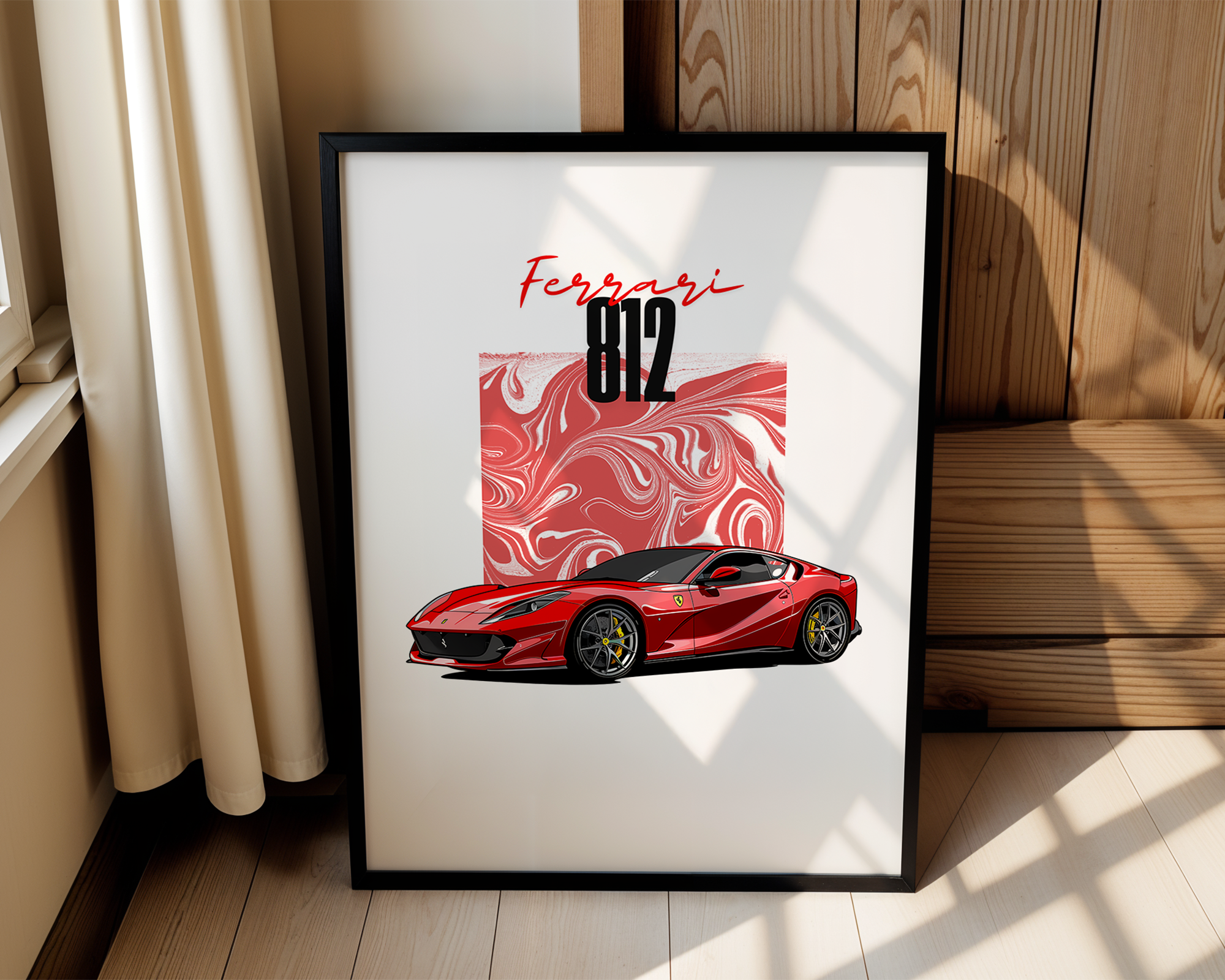 Ferrari 812 - Automotive Pop Art Framed Poster