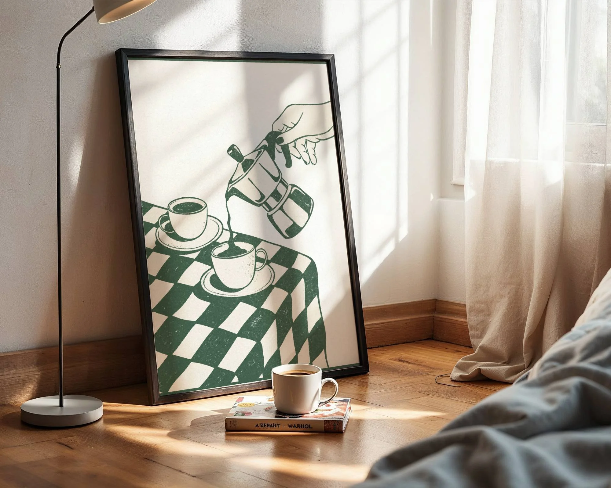 Morning Coffee Ritual – Minimalist Kitchen Wall Art