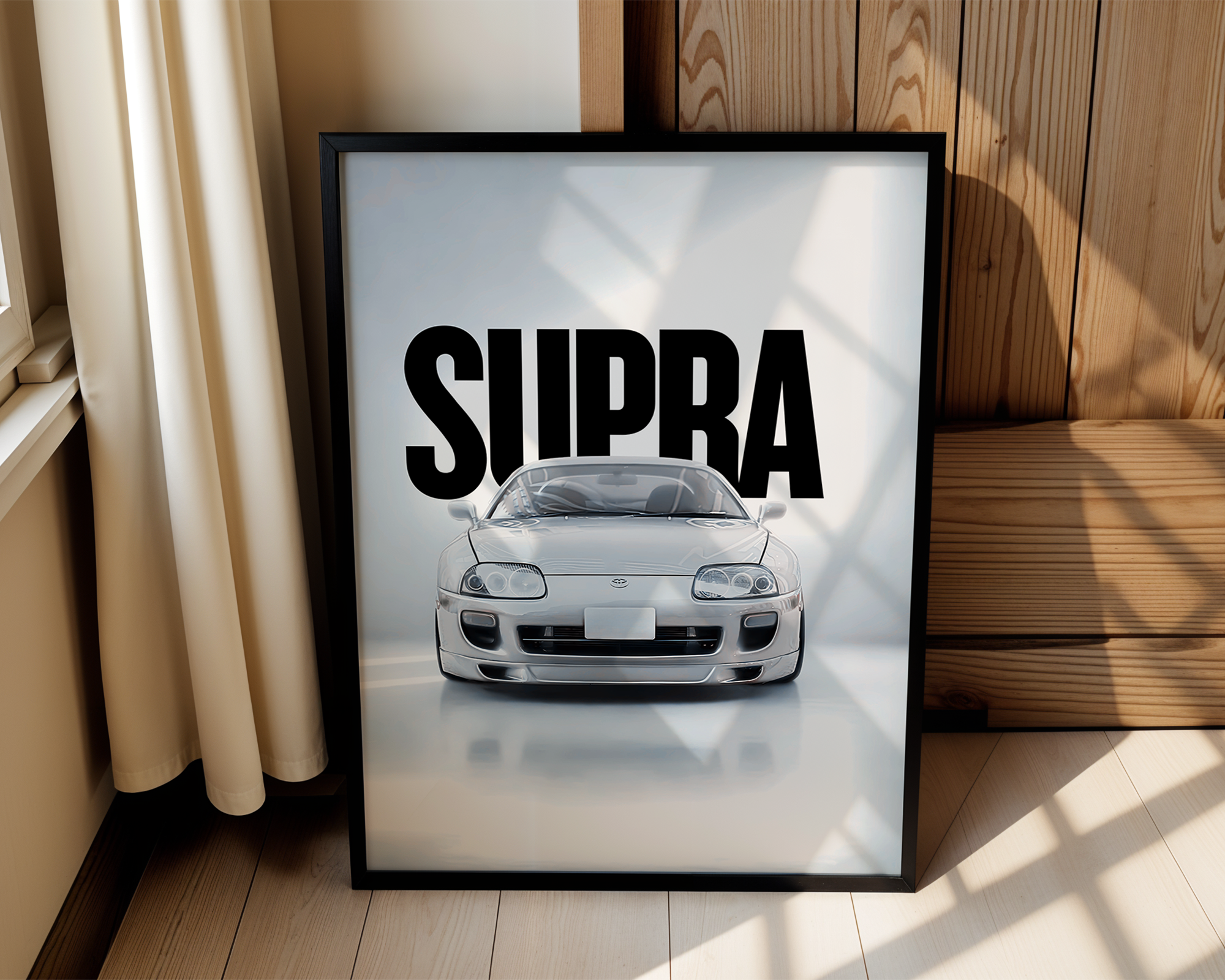 MK4 Supra Stare – Modern Framed Automotive Poster