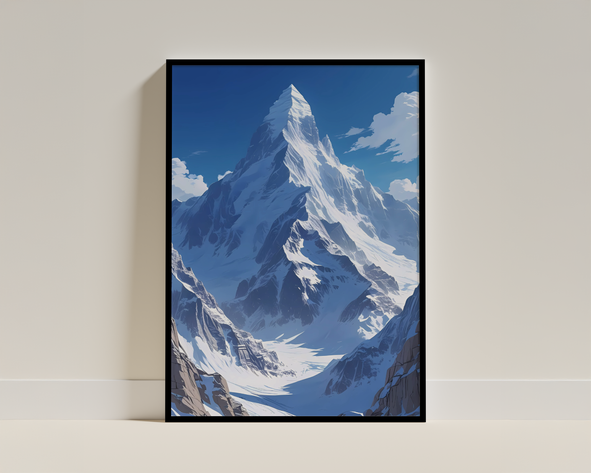 Majestic Snow-Capped Mountain Framed Poster