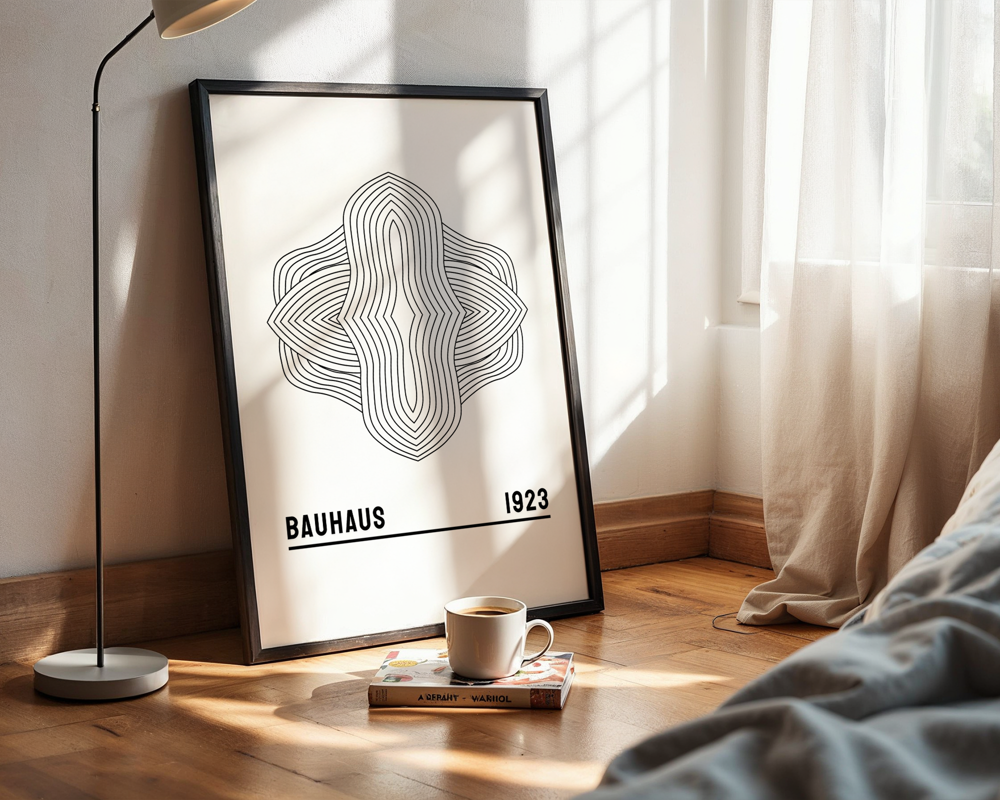 Contemporary Interior Poster – Minimalist Bauhaus Geometry