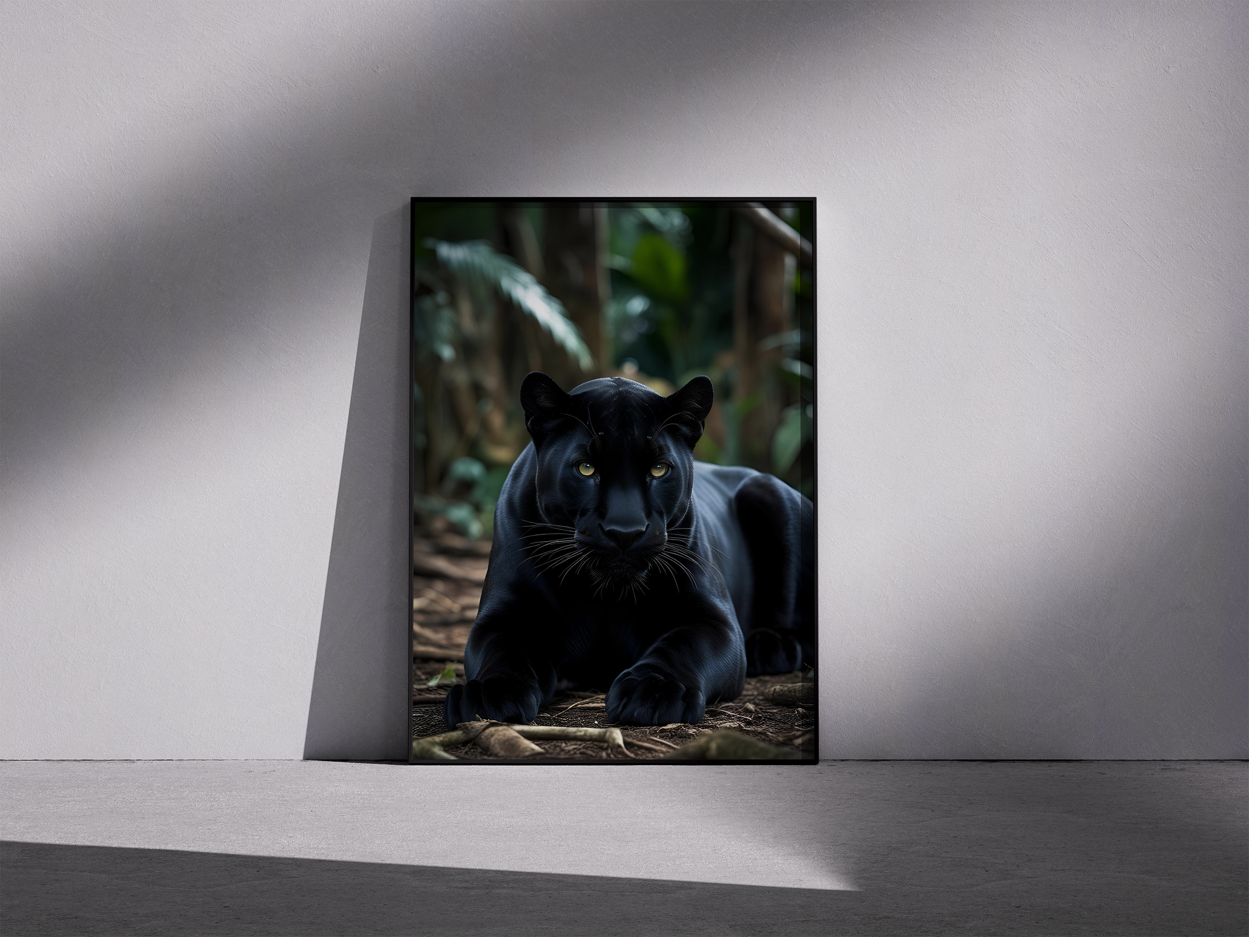 ungle Majesty – Black Panther Framed Artwork for Modern Spaces