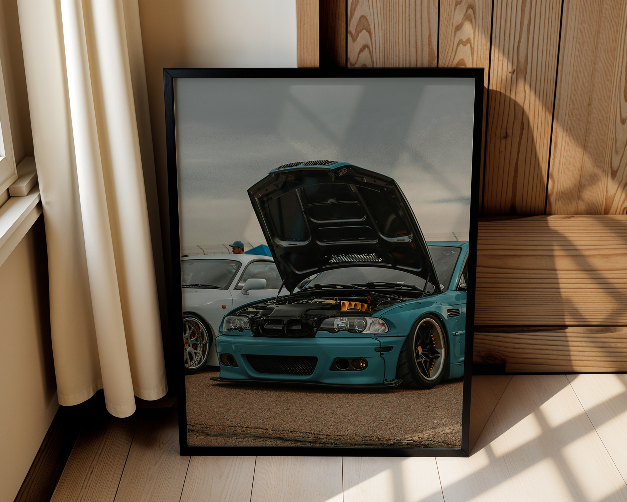 Track Flex – BMW E46 Stance Scene – Framed Car Culture Print