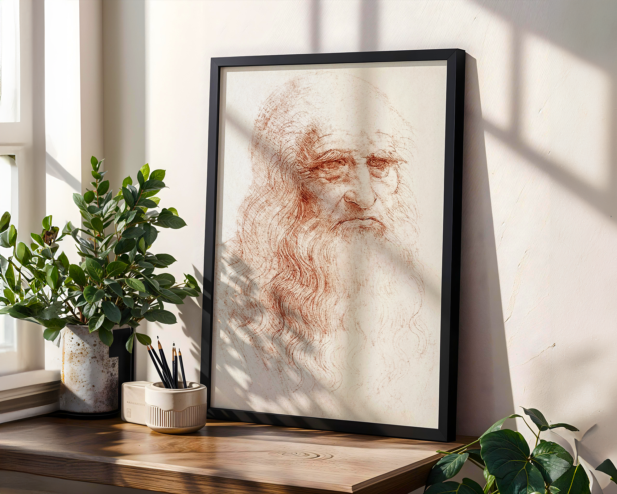 Renaissance Icon – Framed Print of Leonardo da Vinci’s Self Portrait