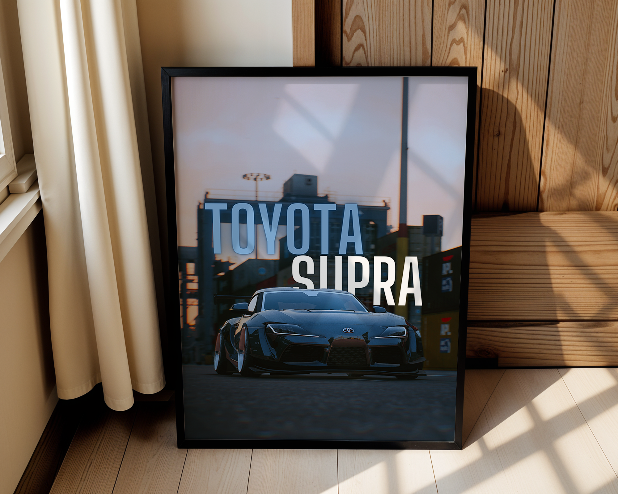 Toyota Supra – Midnight Beast – Framed Street Poster