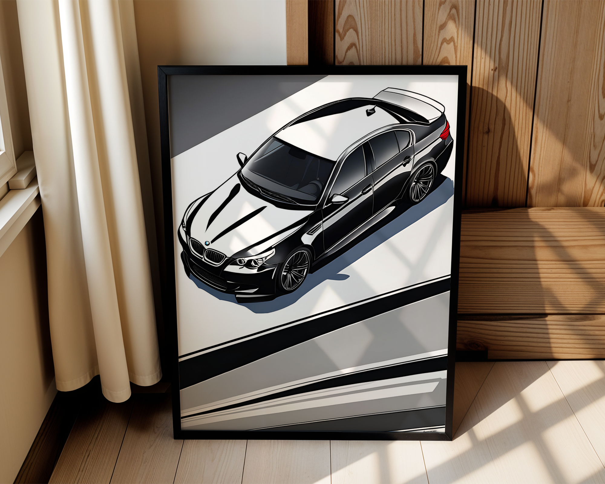 BMW E60 M5 Framed Sketch Art