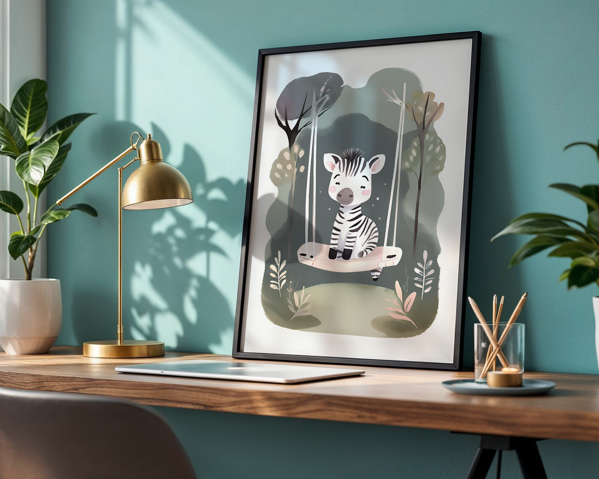 Baby Zebra - Framed Poster